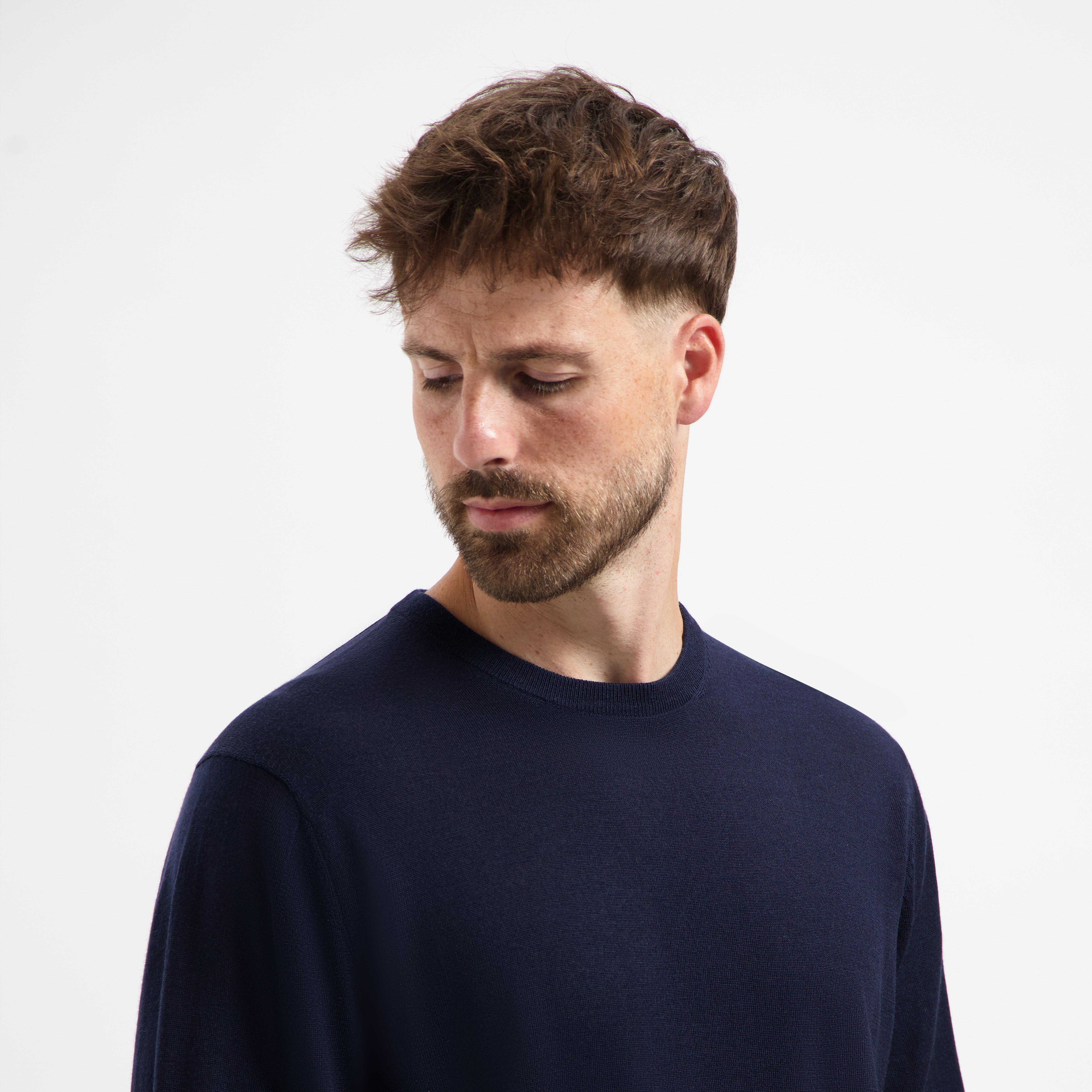 Crew Neck 100% Merino - Navy Blue