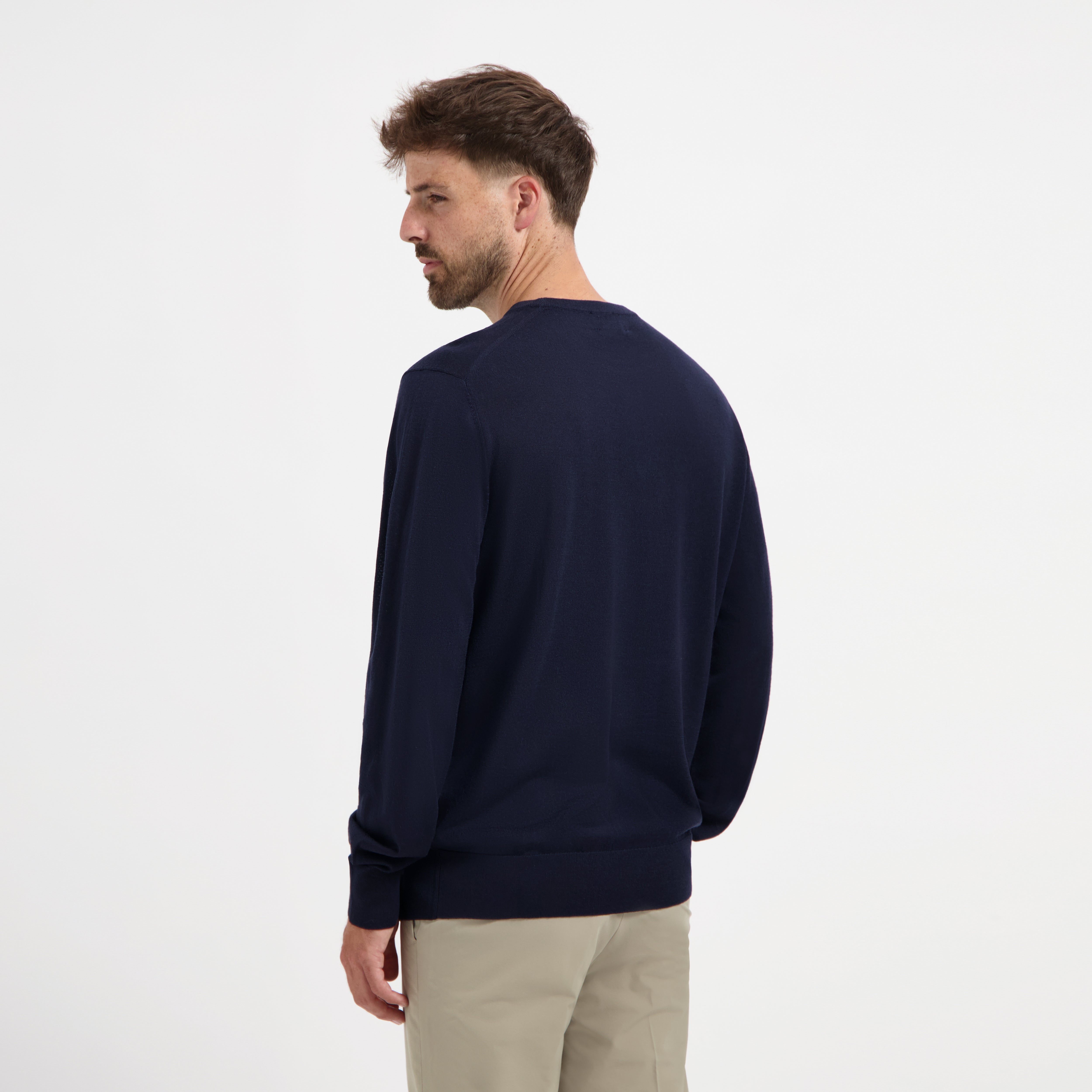 Crew Neck 100% Merino - Navy Blue