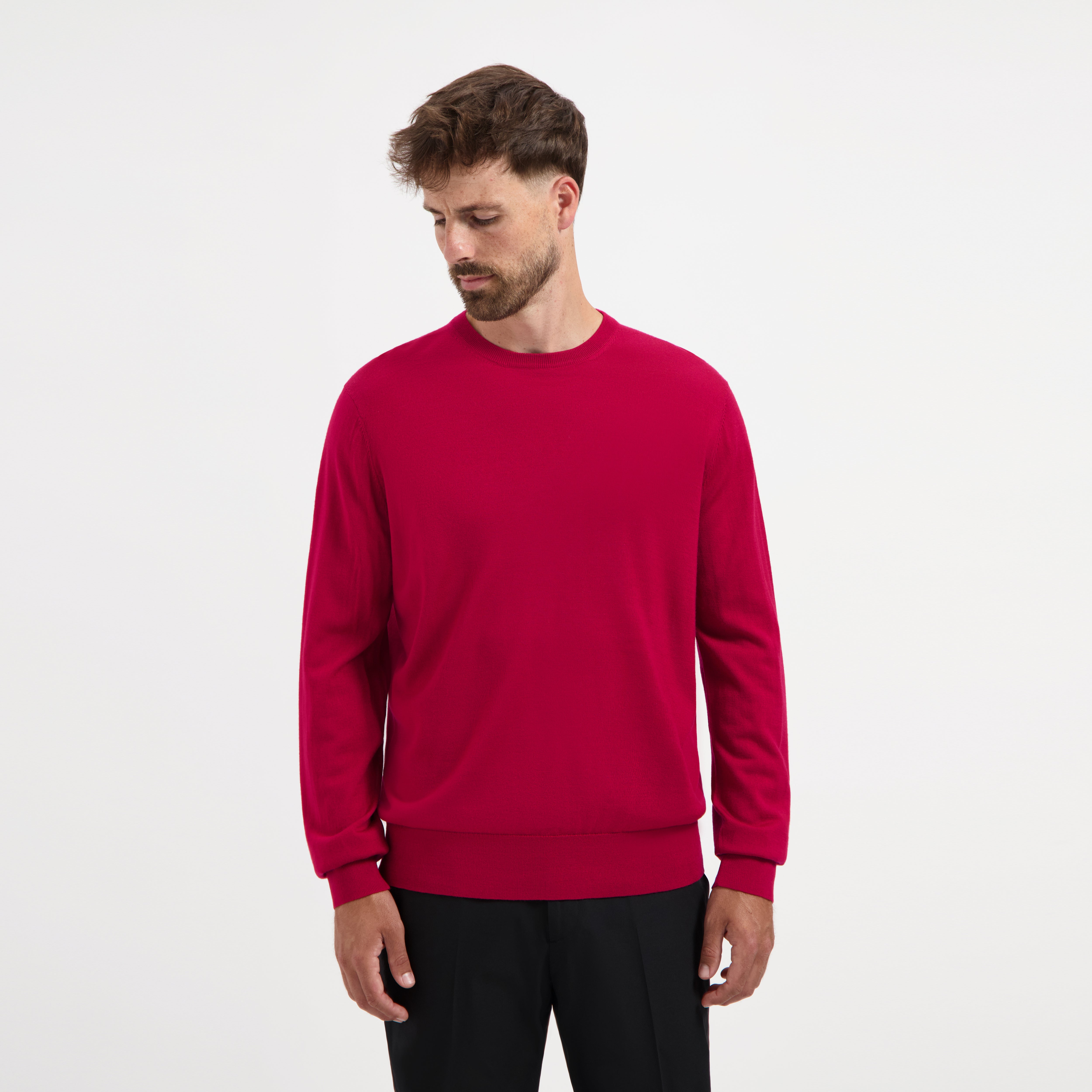 Crew Neck 100% Merino - Pepper Red