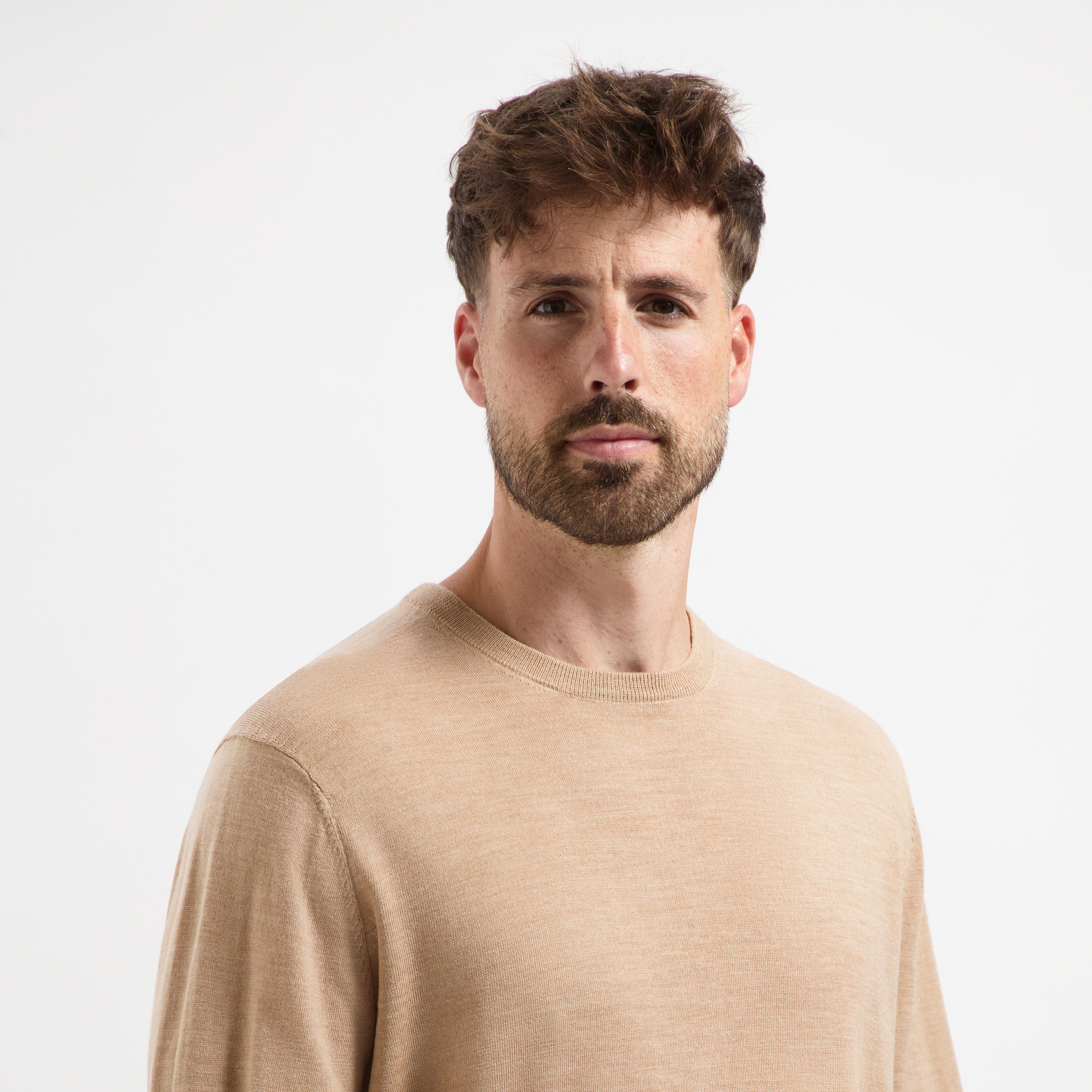 Crew Neck 100% Merino - Sahara Sand
