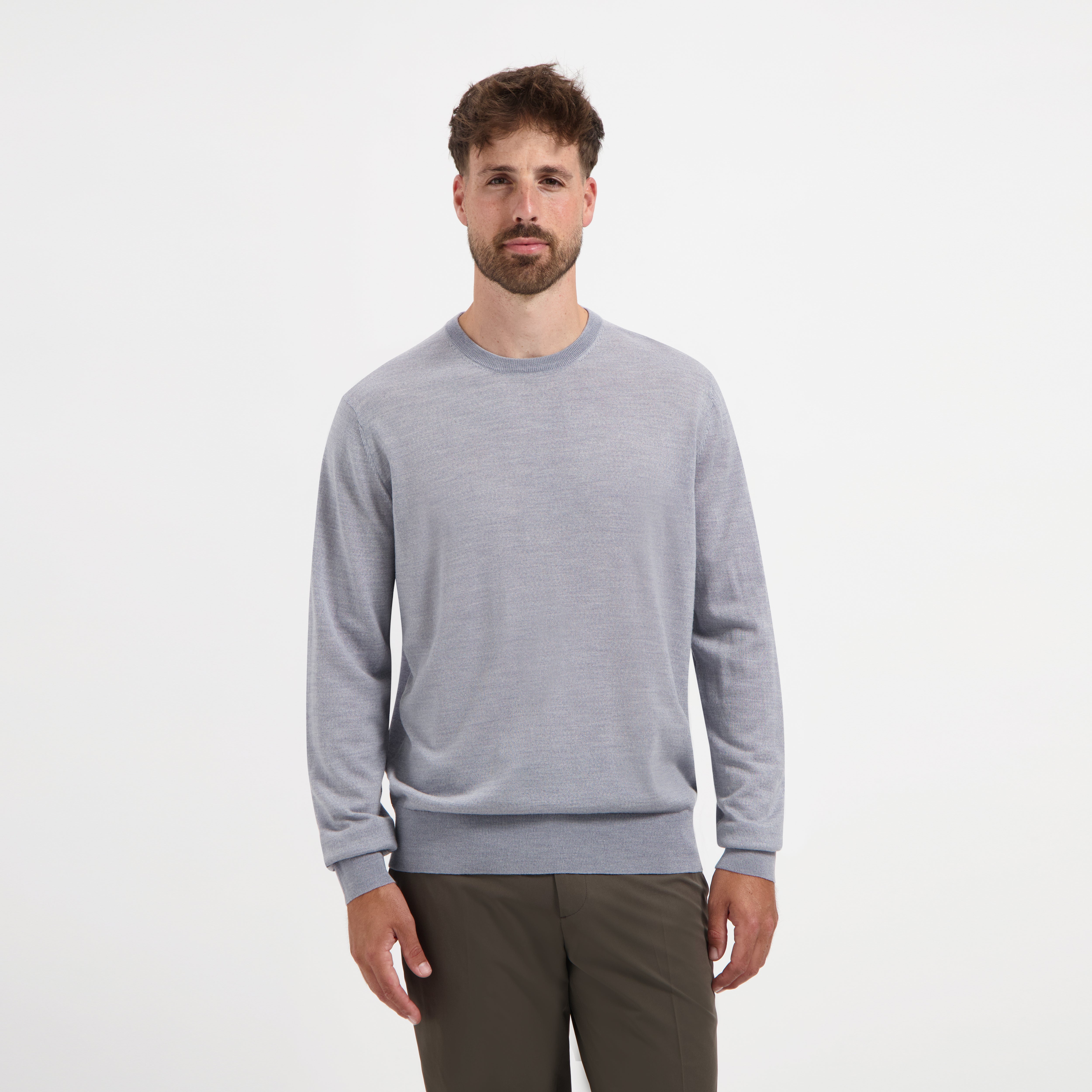 Crew Neck 100% Merino - Moonstone Grey