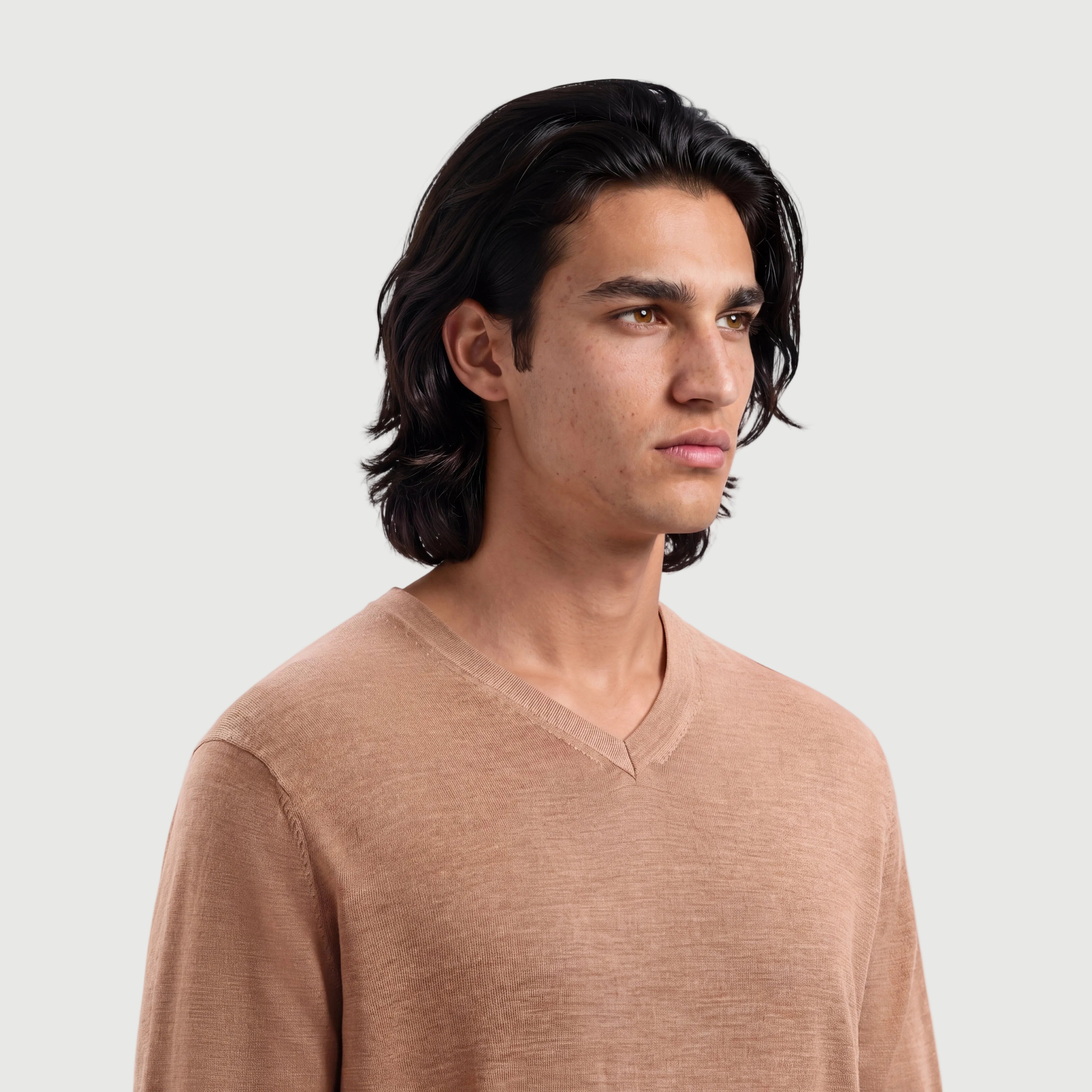 V Neck Tuscan Camel