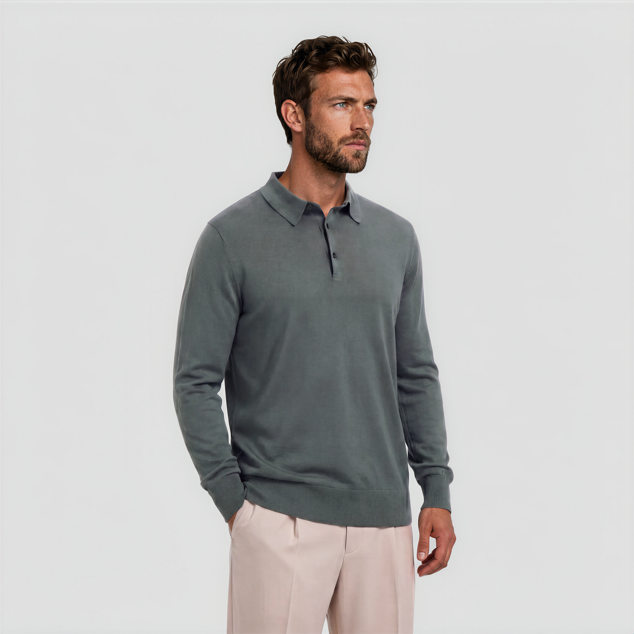 Polo Long Sleeve Fernstone green