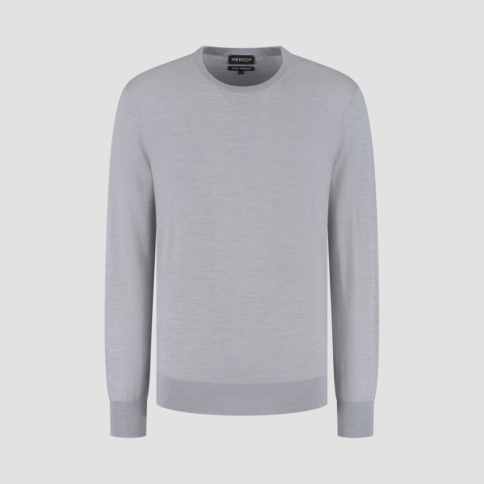Crew Neck 100% Merino - Moonstone Grey