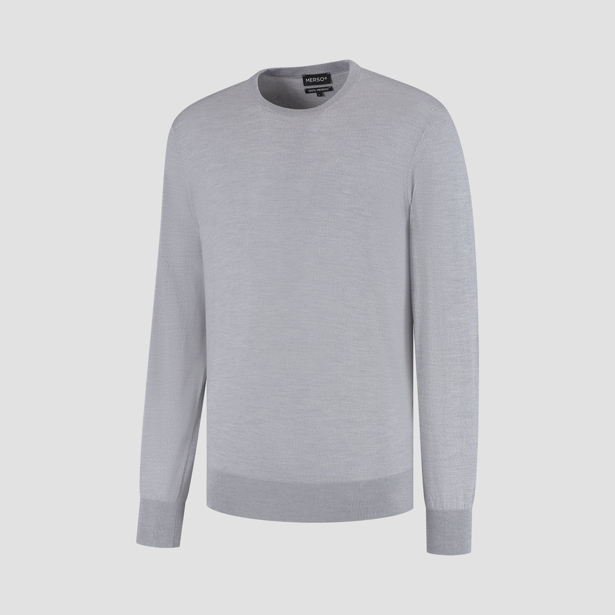 Crew Neck 100% Merino - Moonstone Grey
