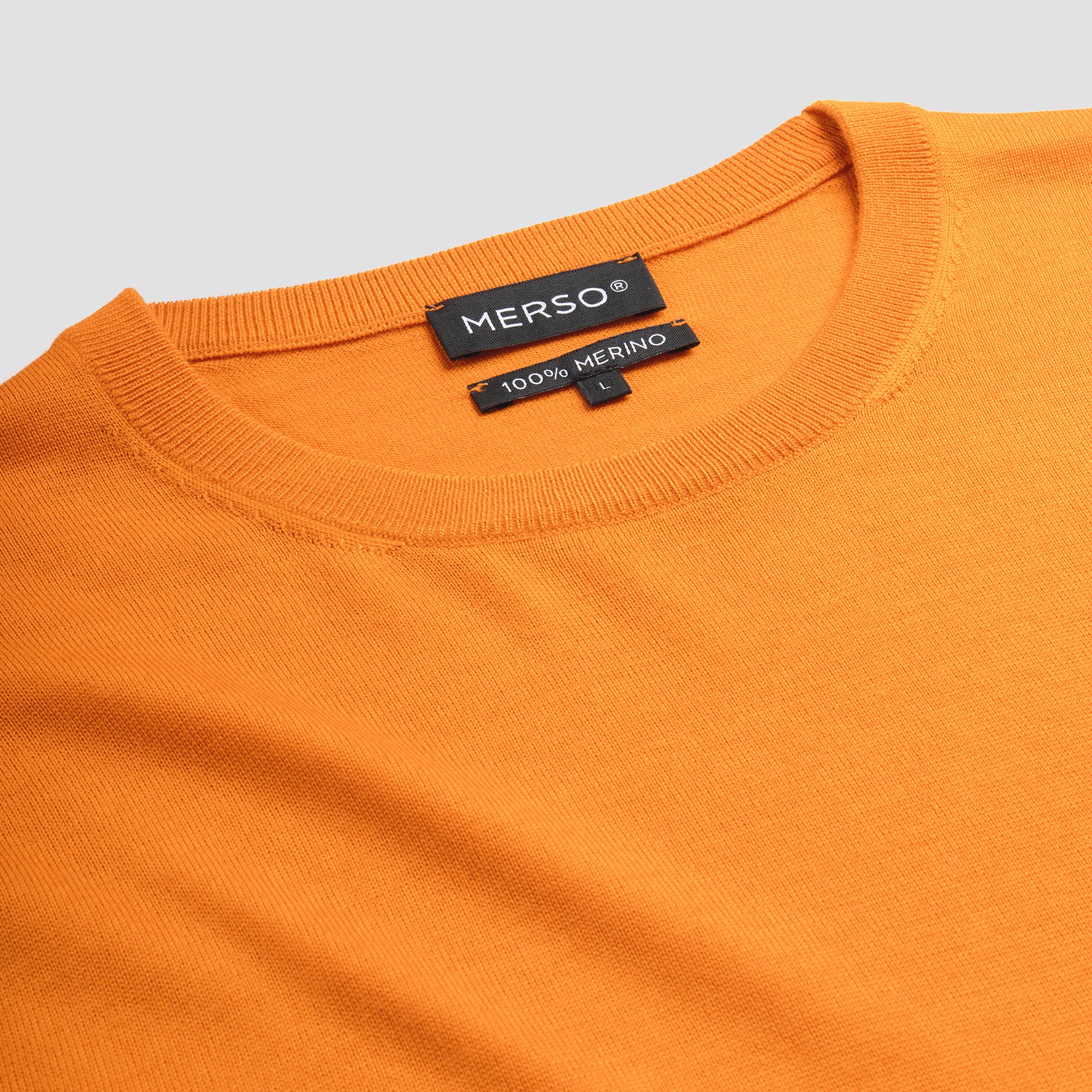 Crew Neck 100% Merino - Curcuma Orange