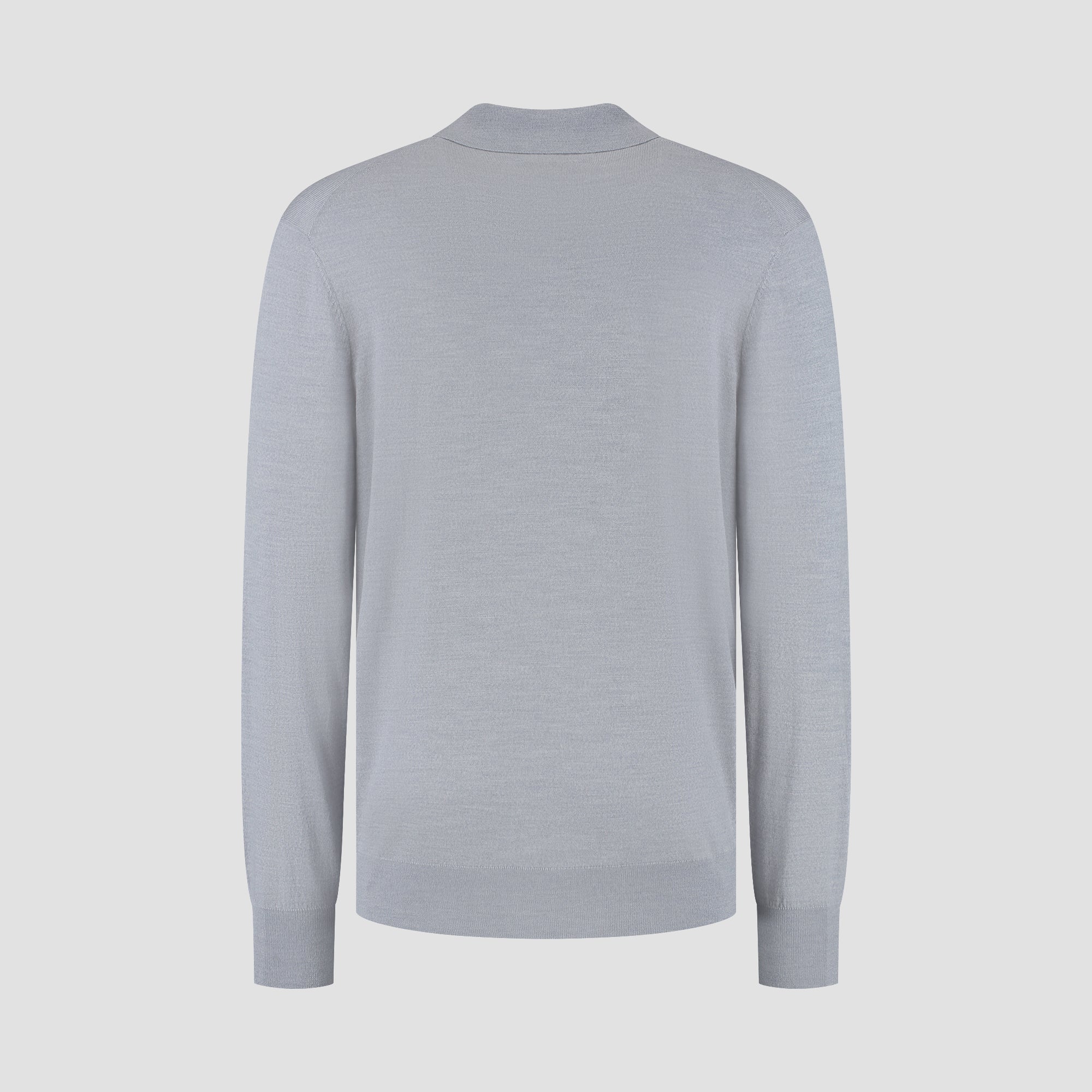 Polo Long Sleeve 100% Merino - Moonstone Grey