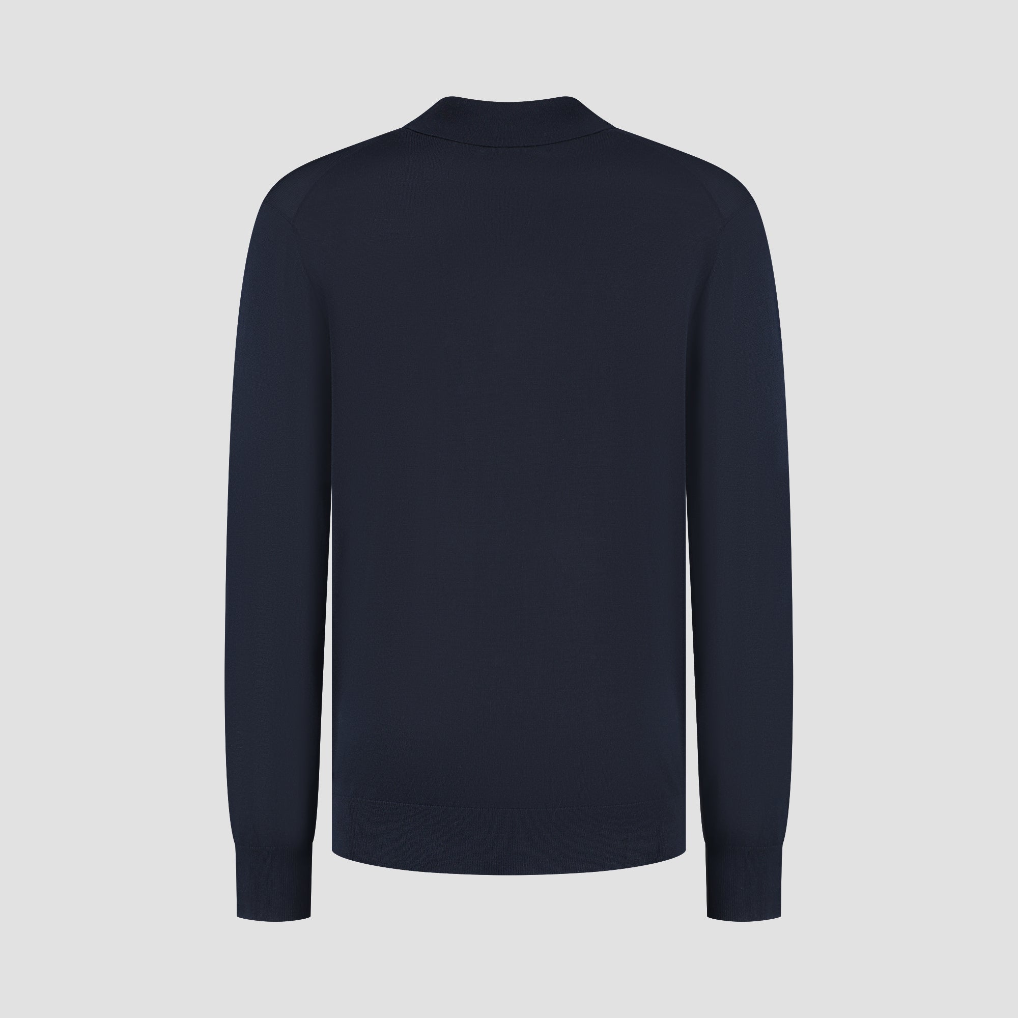 Polo Long Sleeve 100% Merino - Navy Blue