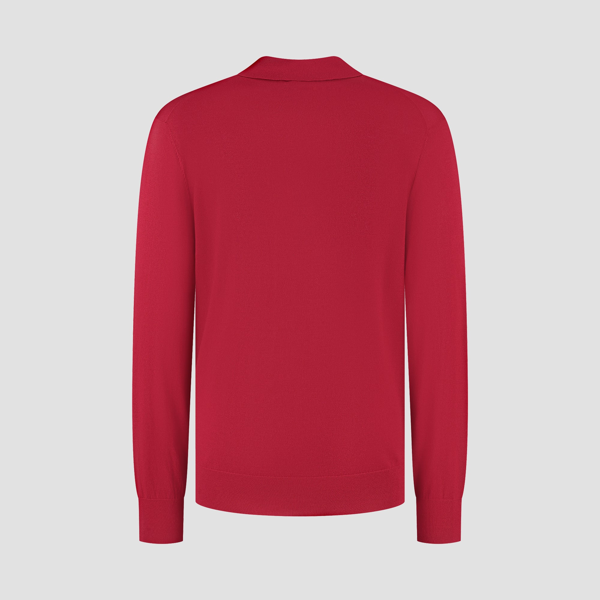 Polo Long Sleeve 100% Merino - Pepper Red