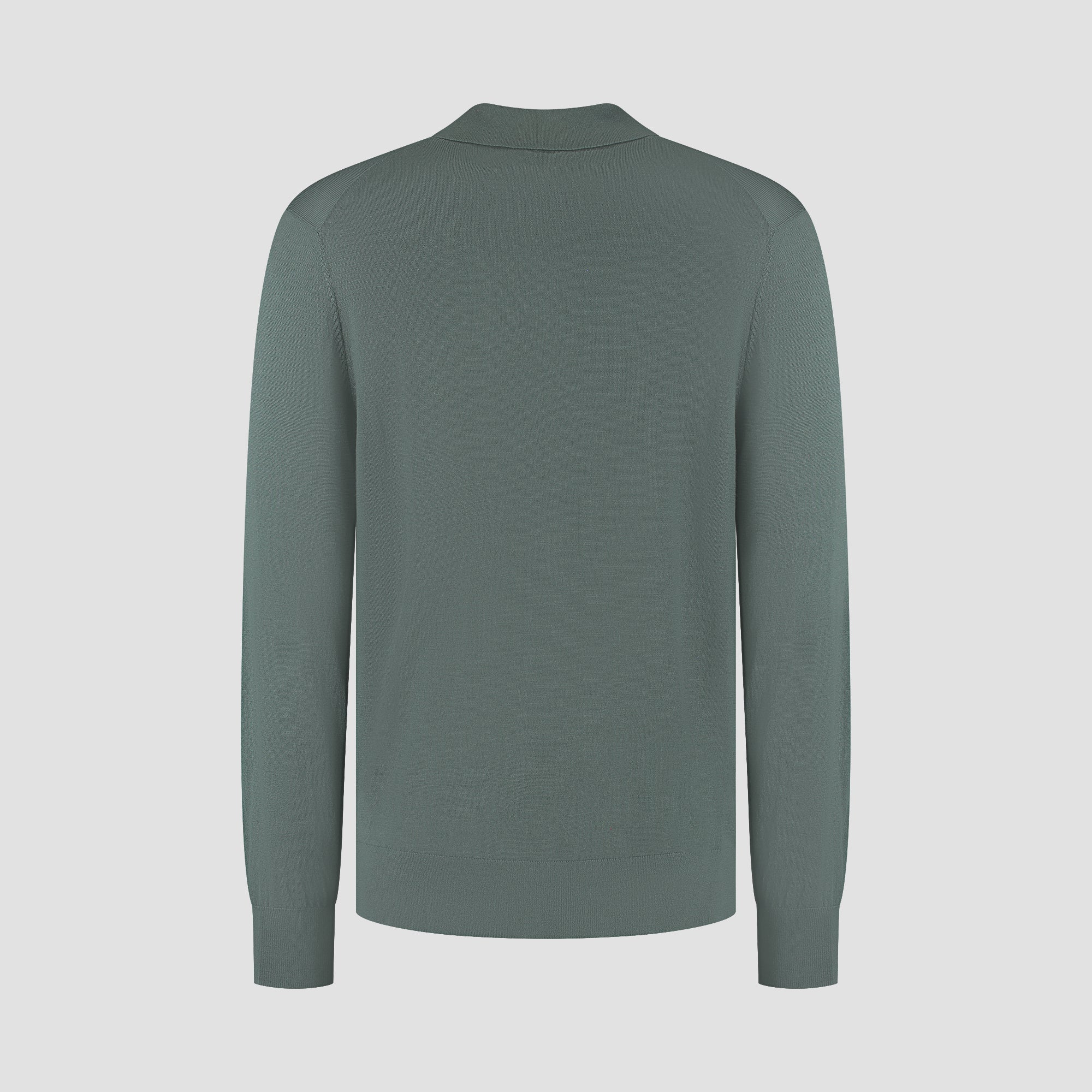 Polo Long Sleeve 100% Merino - Fernstone green