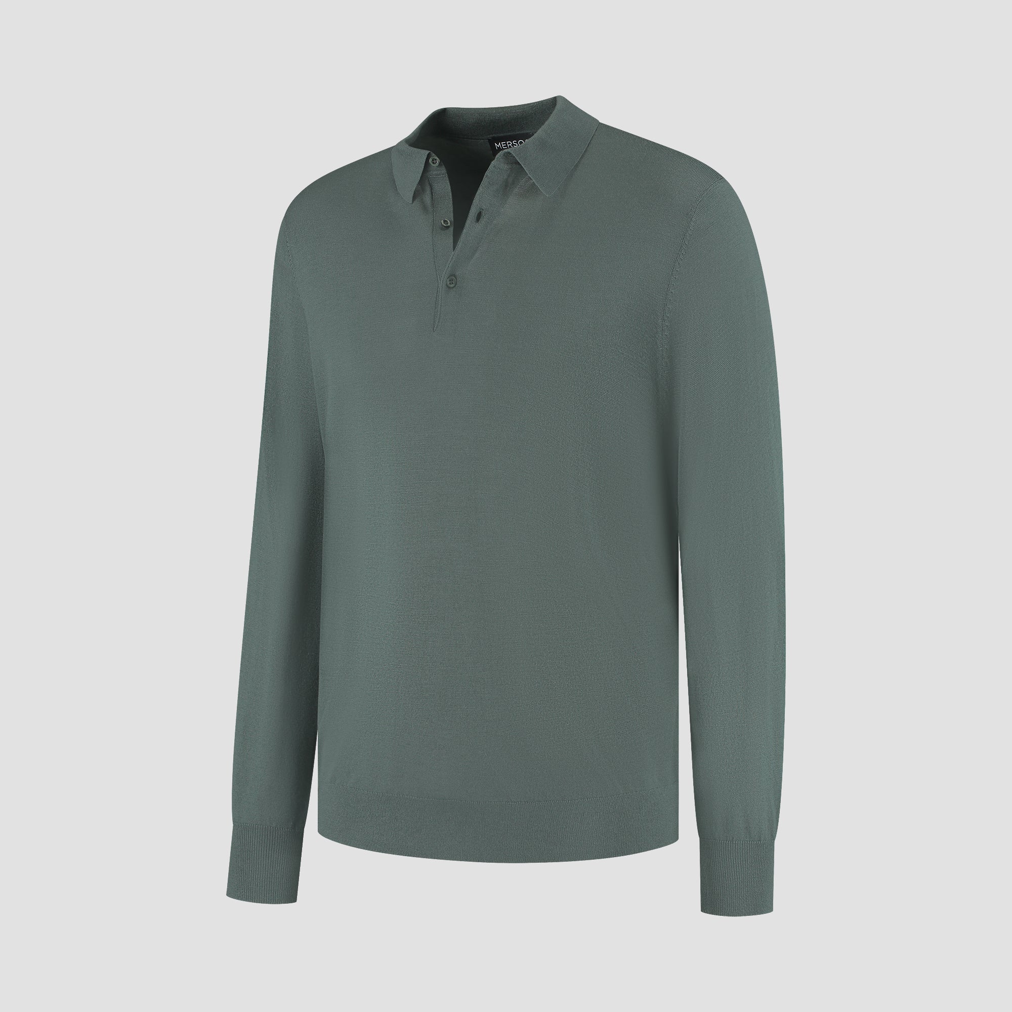Polo Long Sleeve 100% Merino - Fernstone green