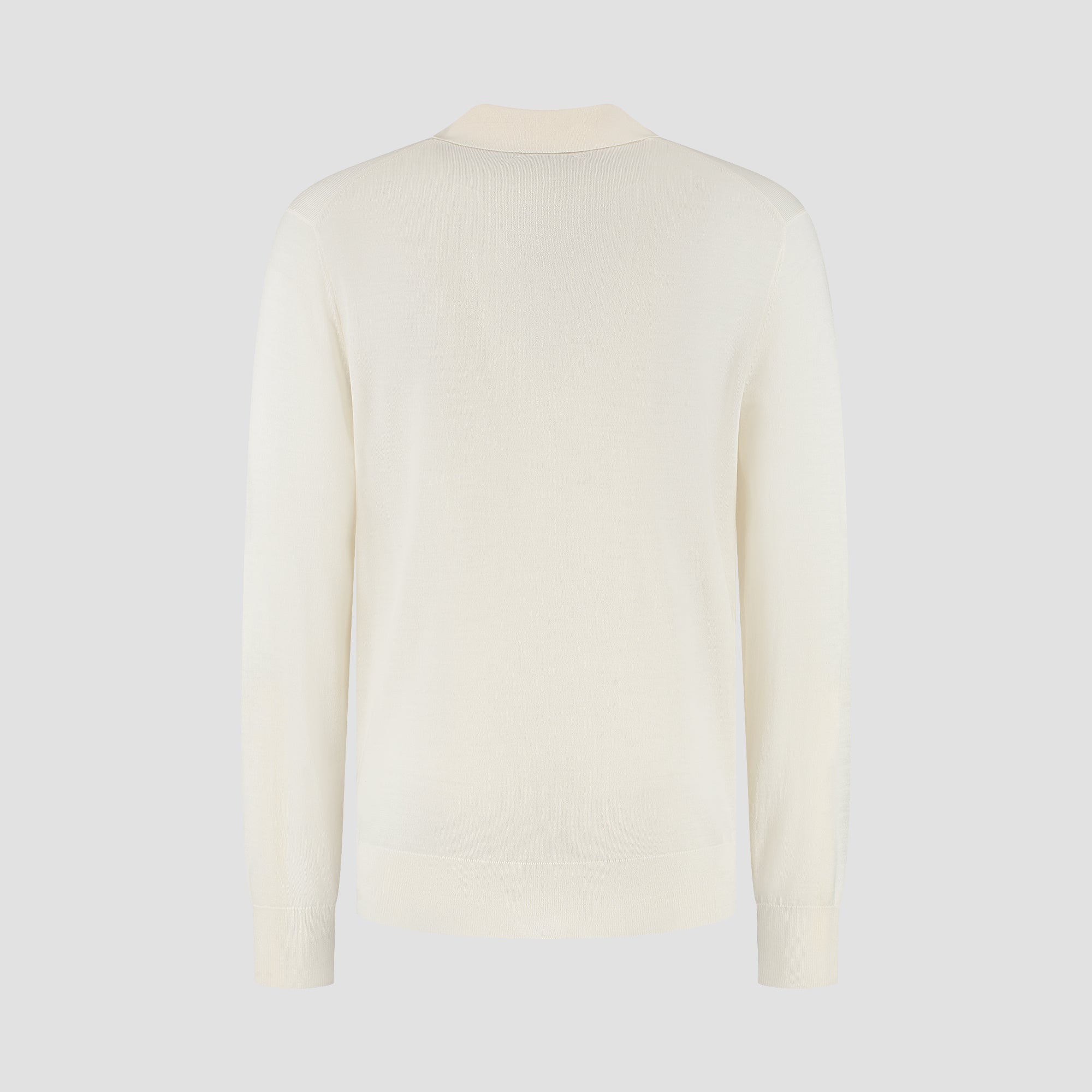Polo Long Sleeve 100% Merino - Seachell White