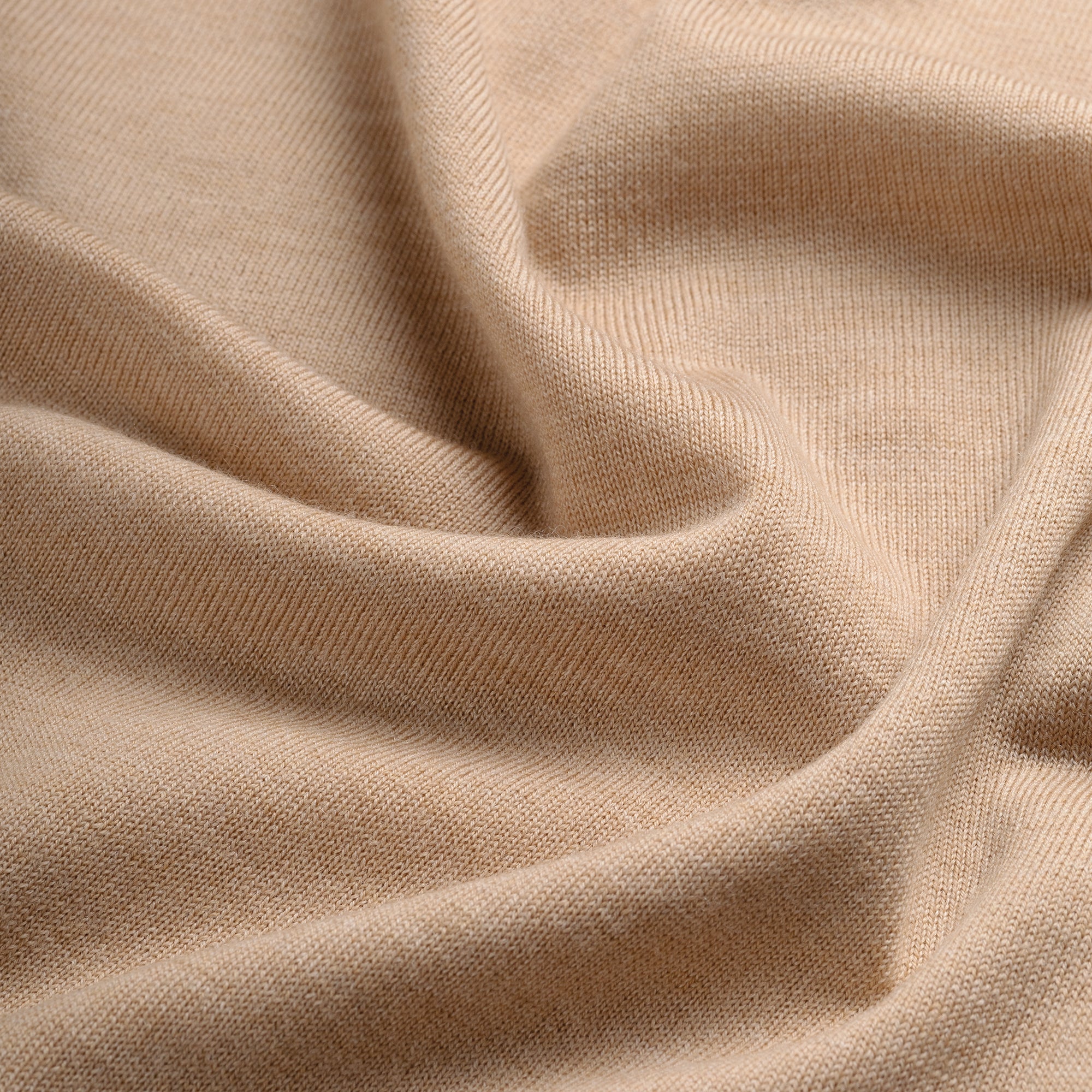 Polo Long Sleeve 100% Merino - Sahara Sand