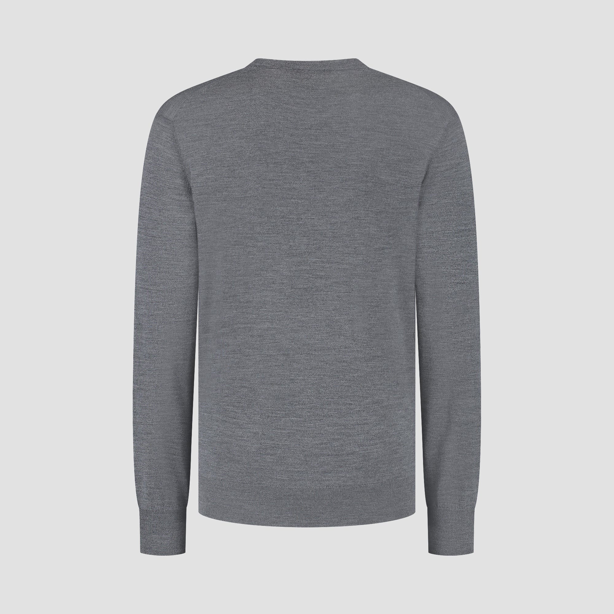 V Neck 100% Merino - Storm Grey