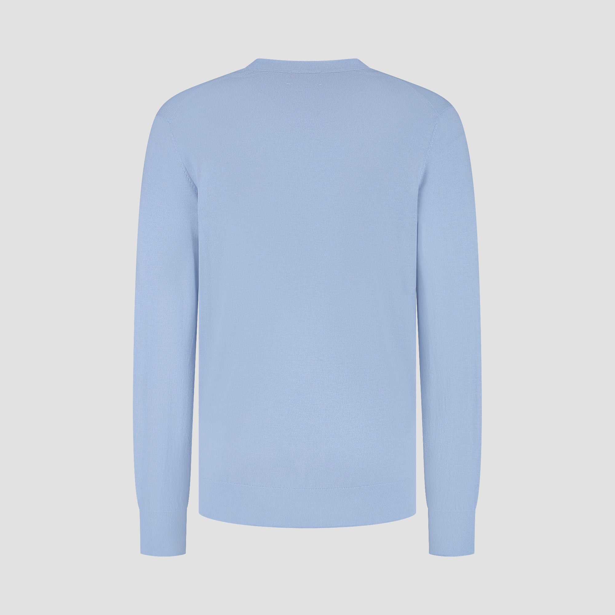 V Neck 100% Merino - Alpine Blue