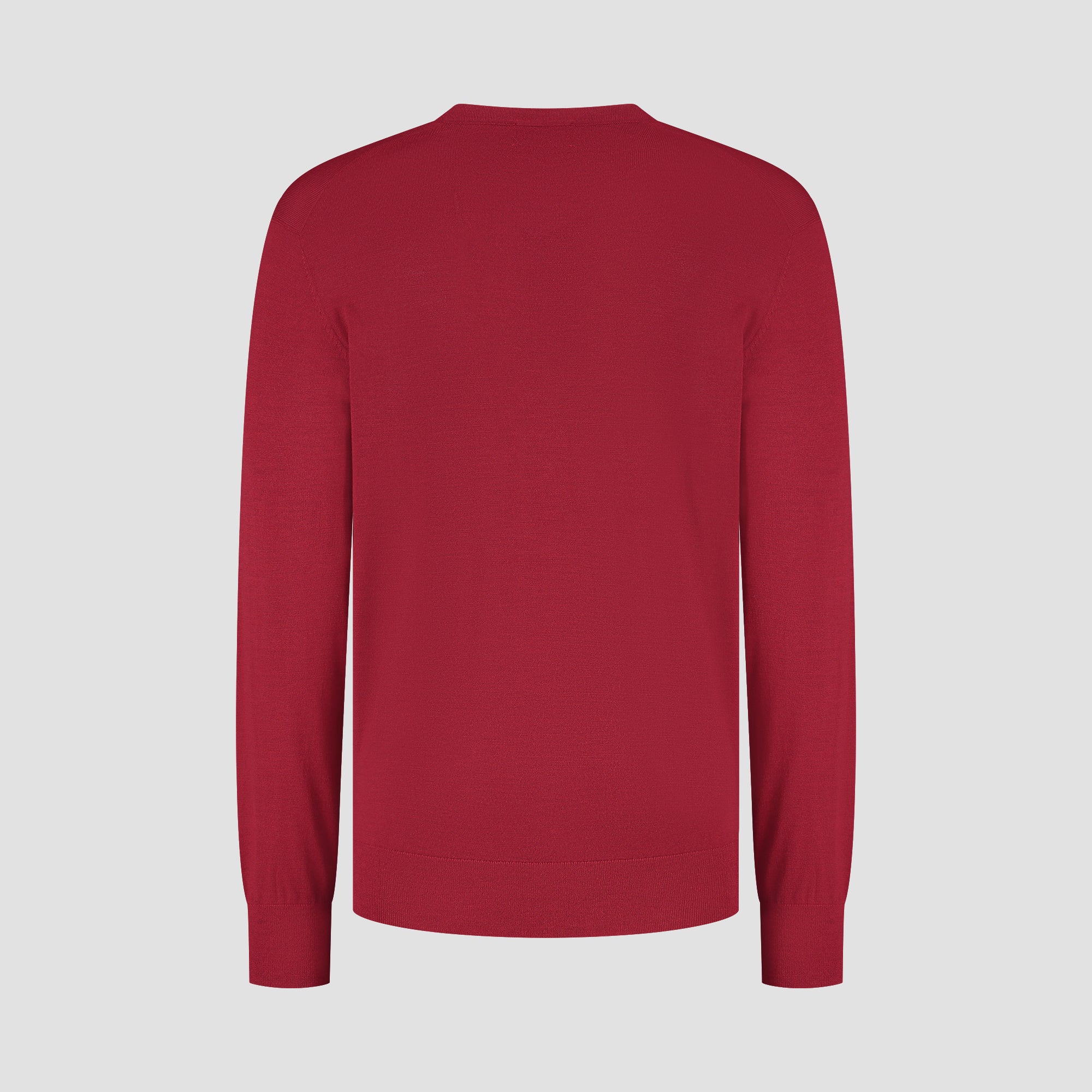 V Neck 100% Merino - Ember Red