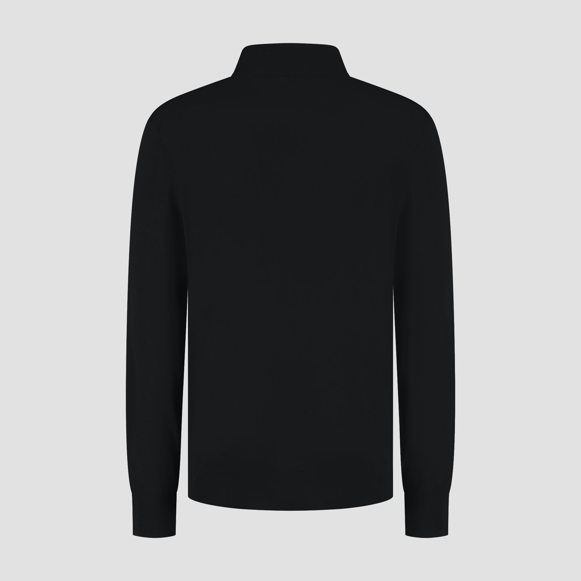 Zip Neck 100% Merino - Basalt Black