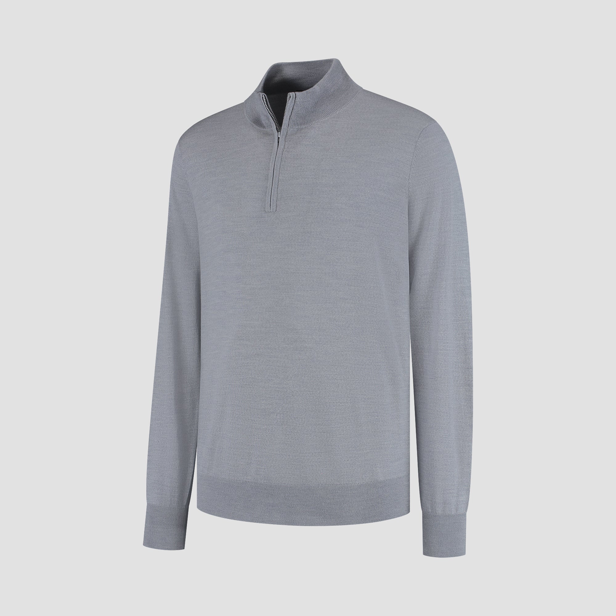 Zip Up 100% Merino - Moonstone Grey