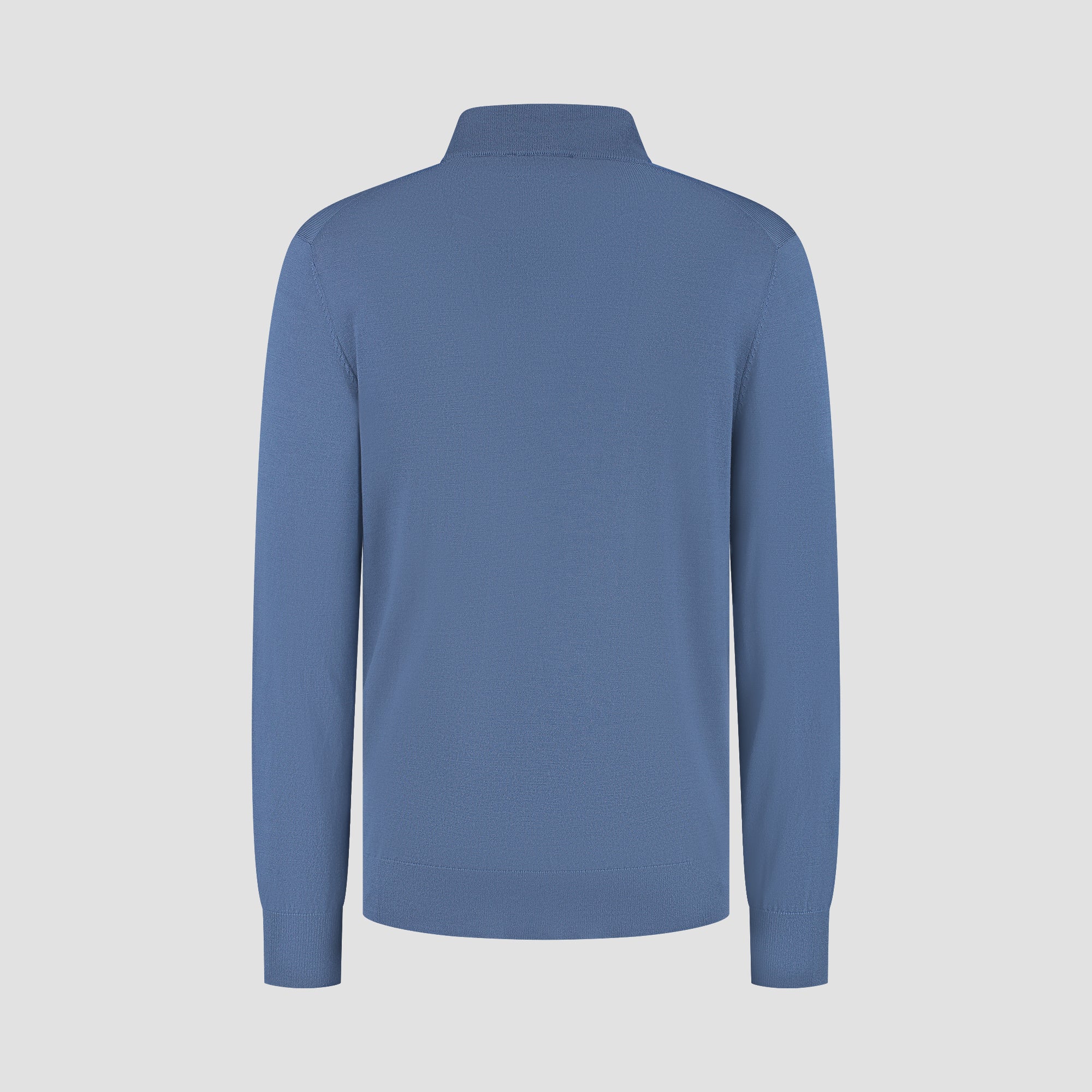 Zip Up 100% Merino - Pacific Blue