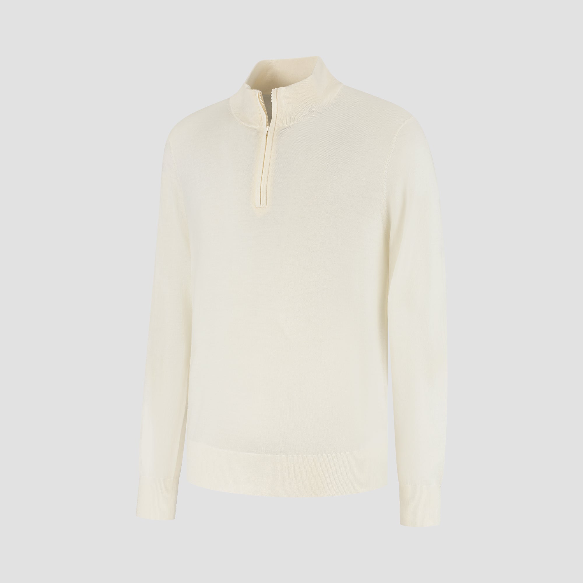 Zip Up 100% Merino - Seachell White