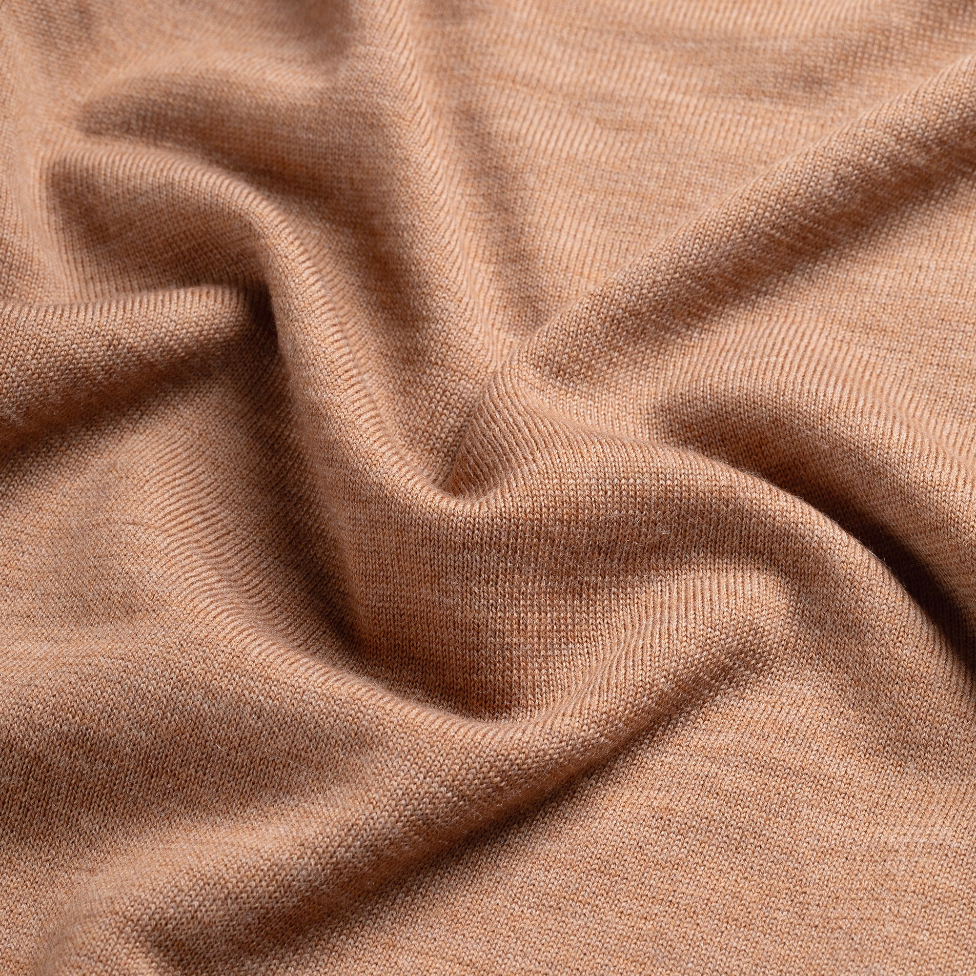 Zip Up 100% Merino - Tuscan Camel