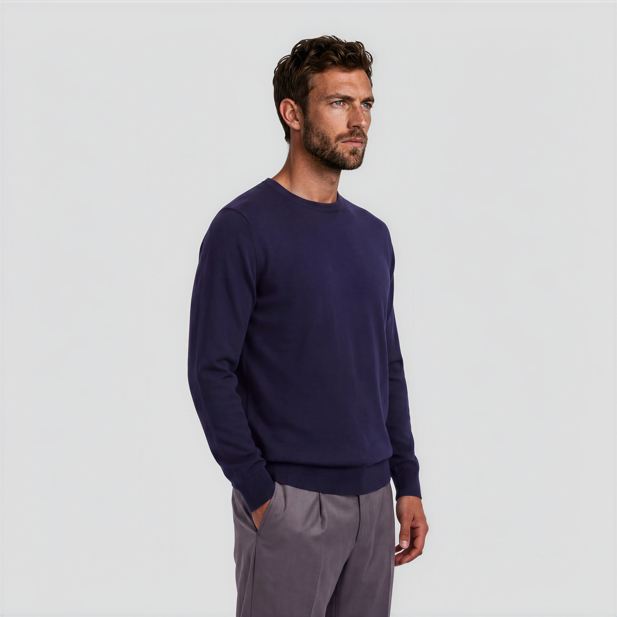 Crew Neck Navy Blue