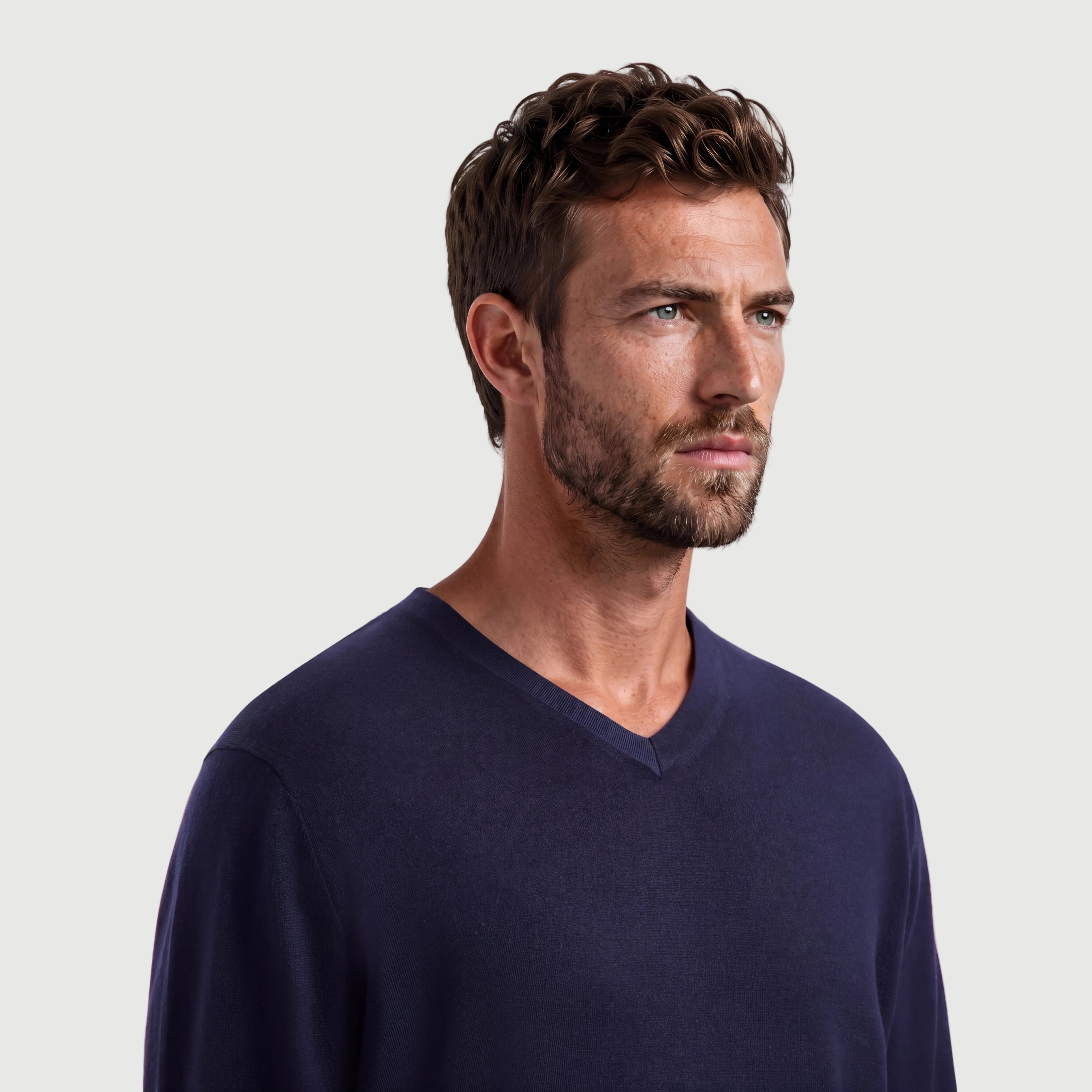 V Neck Navy Blue