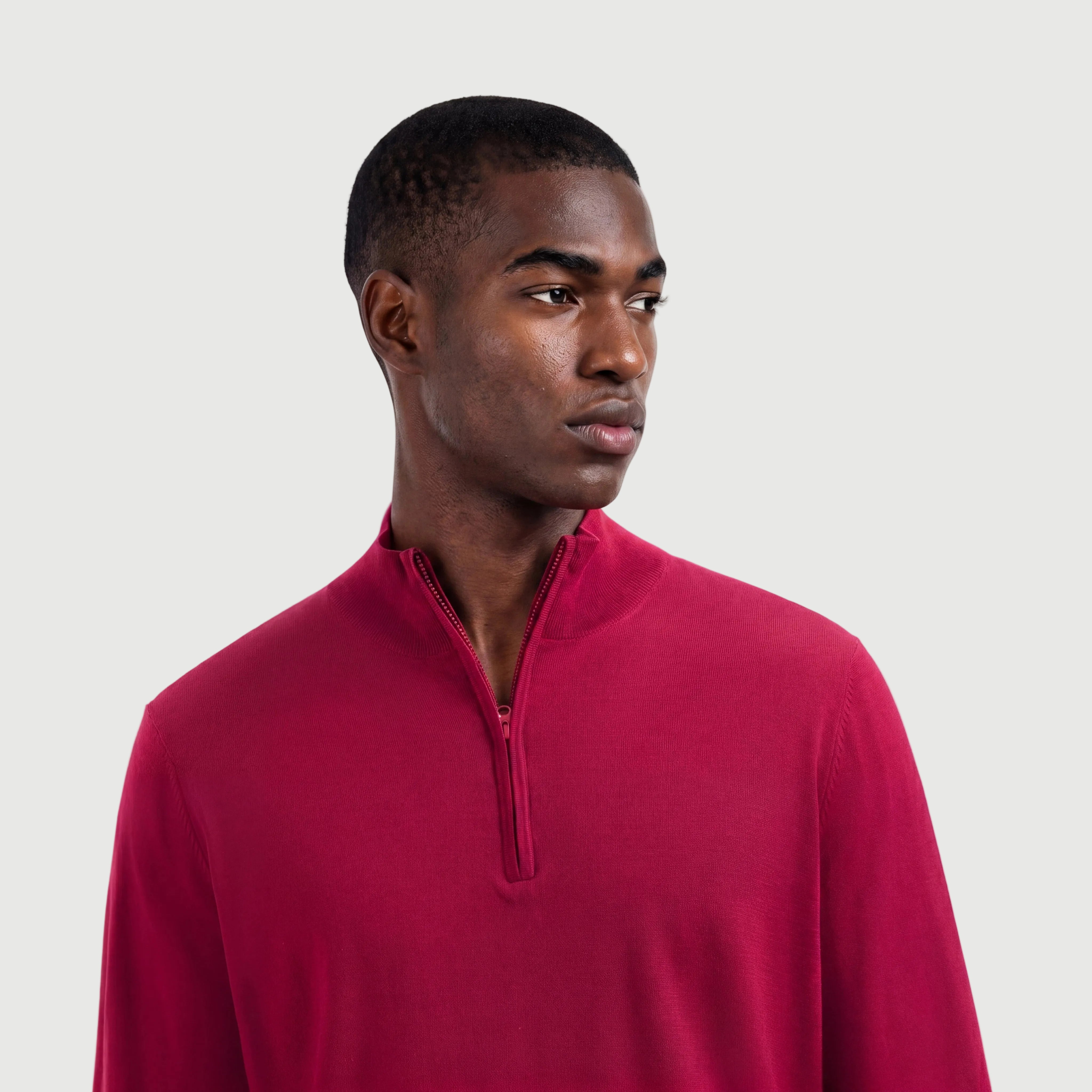 Zip Up Merino Ember Red