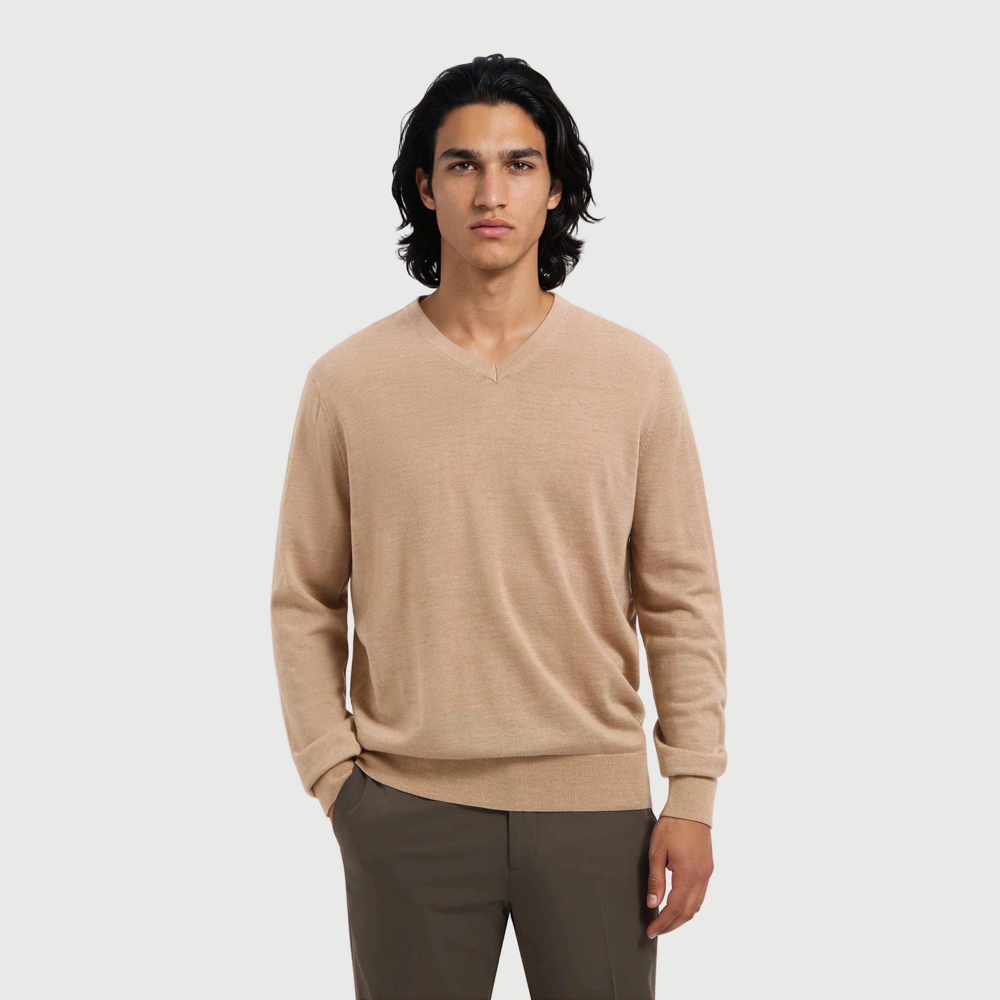 V Neck Sahara Sand