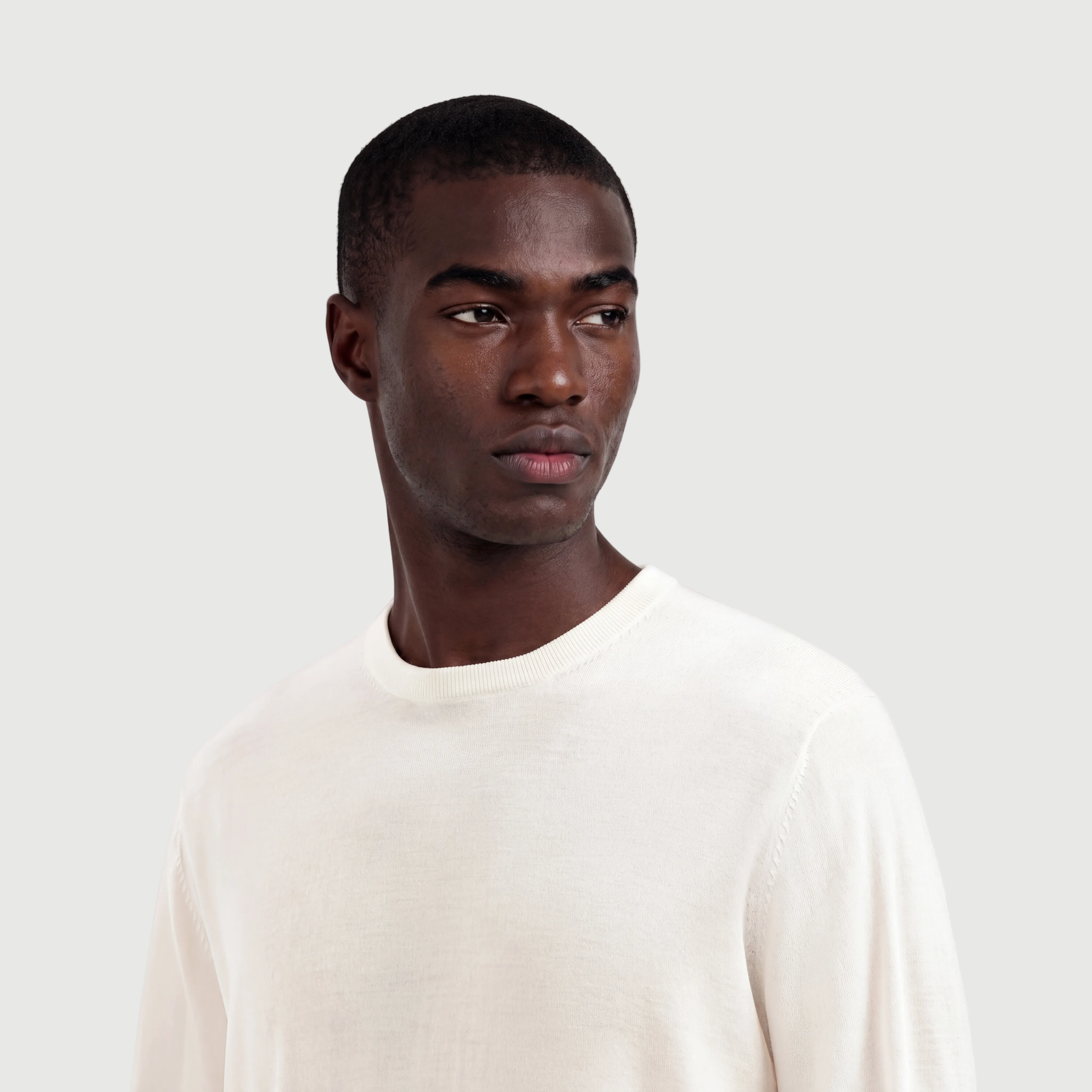 Crew Neck Seashell White