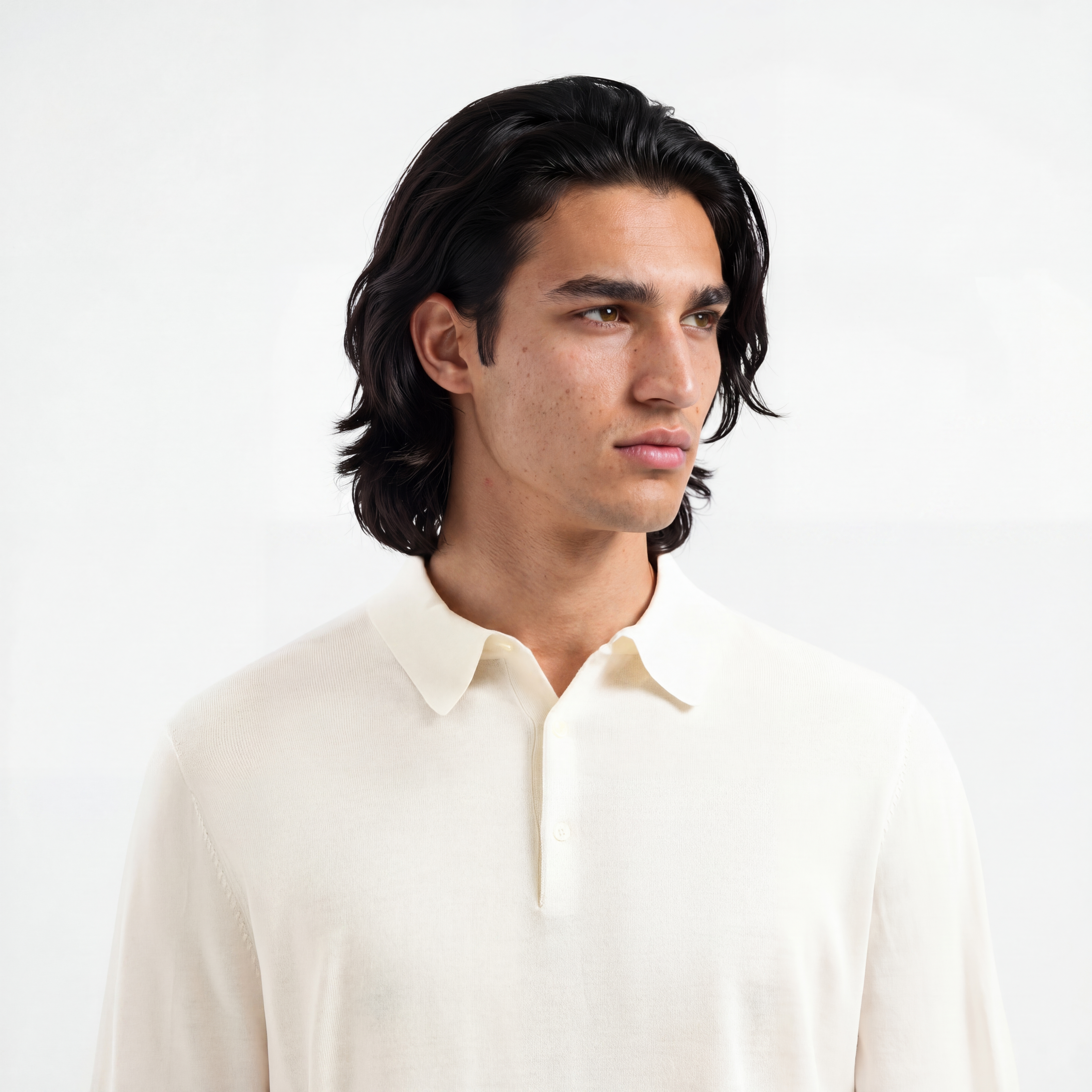 Polo Long Sleeve Seashell White