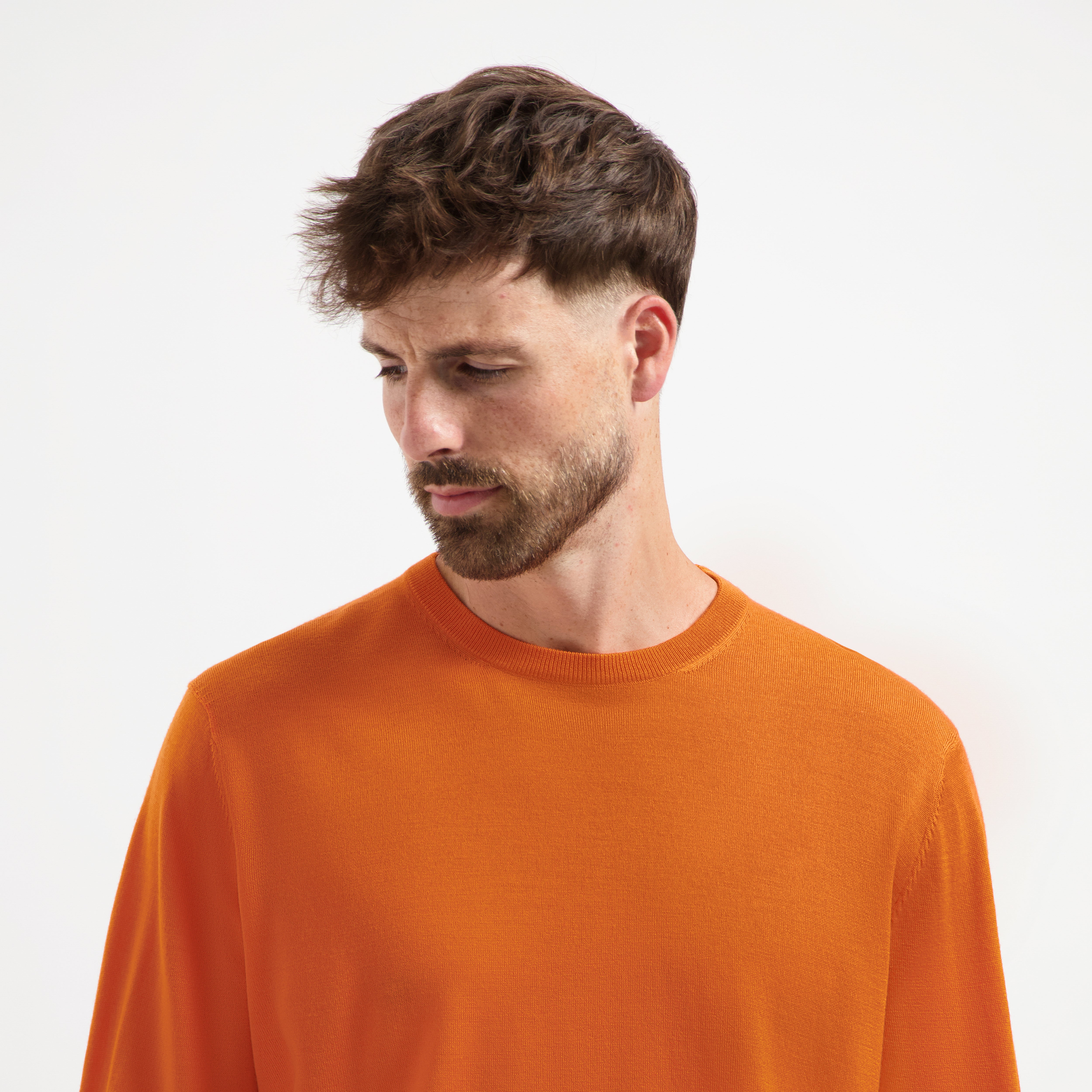 Crew Neck 100% Merino - Curcuma Orange