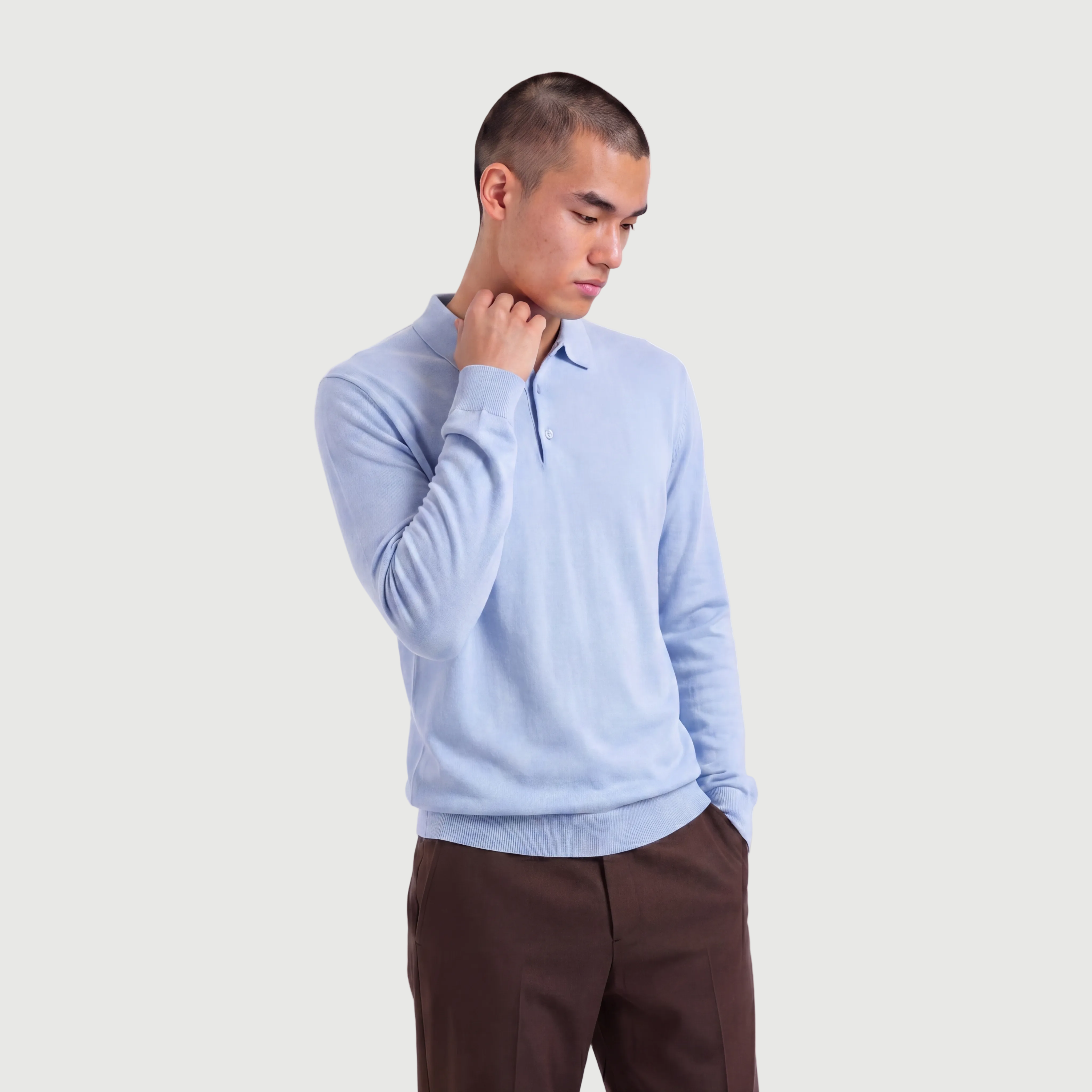 Polo Long Sleeve Alpine Blue