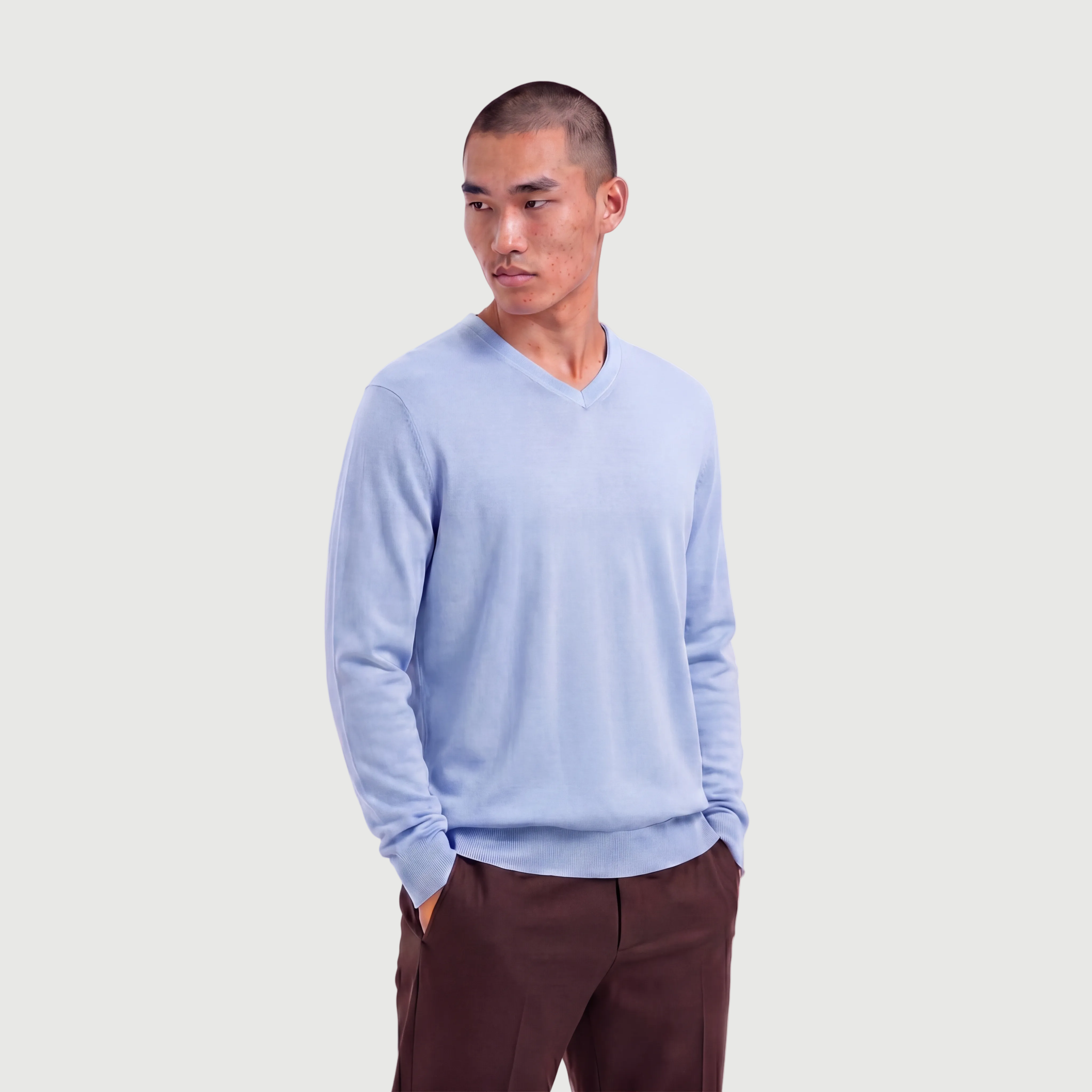 V Neck Alpine Blue