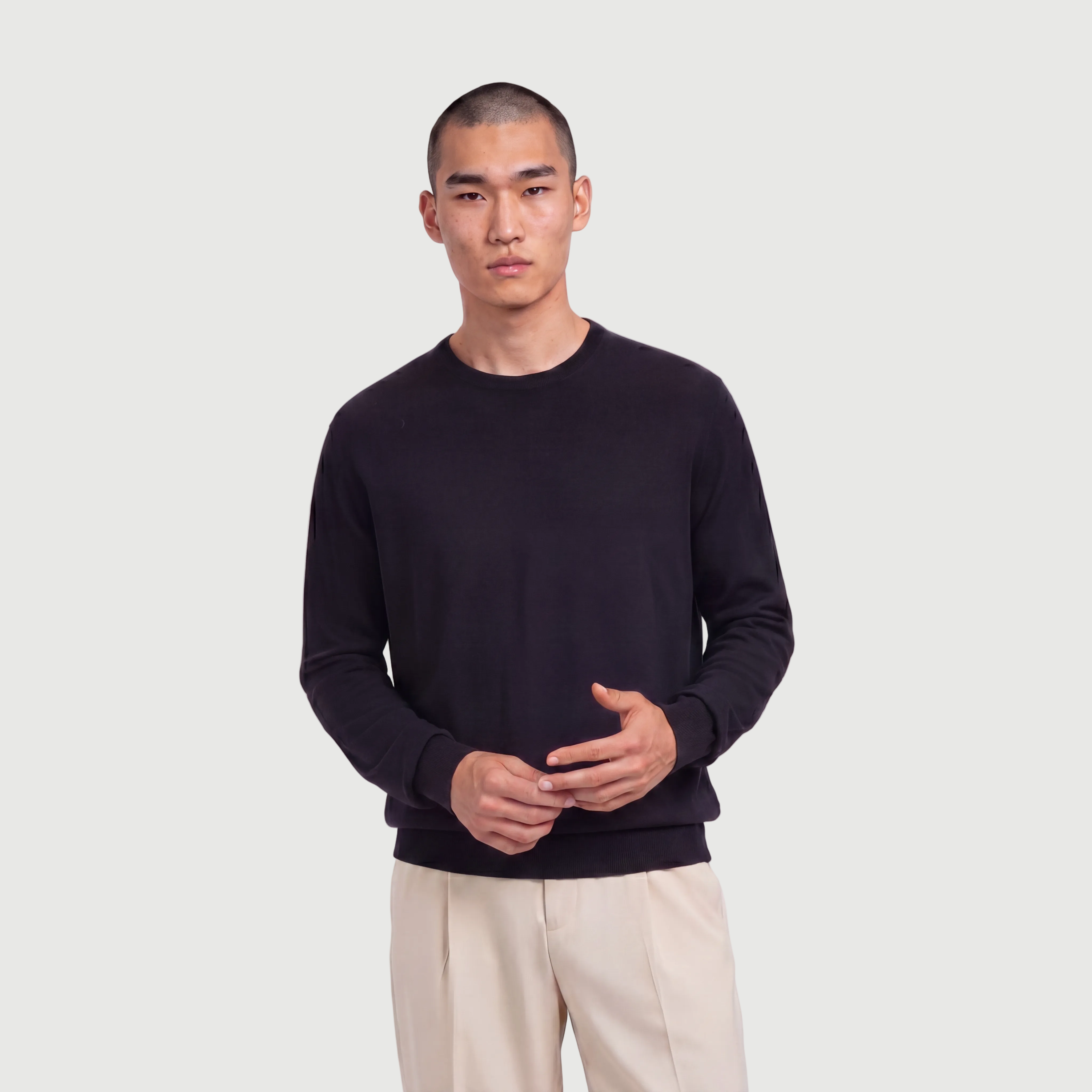 Crew Neck Basalt Black