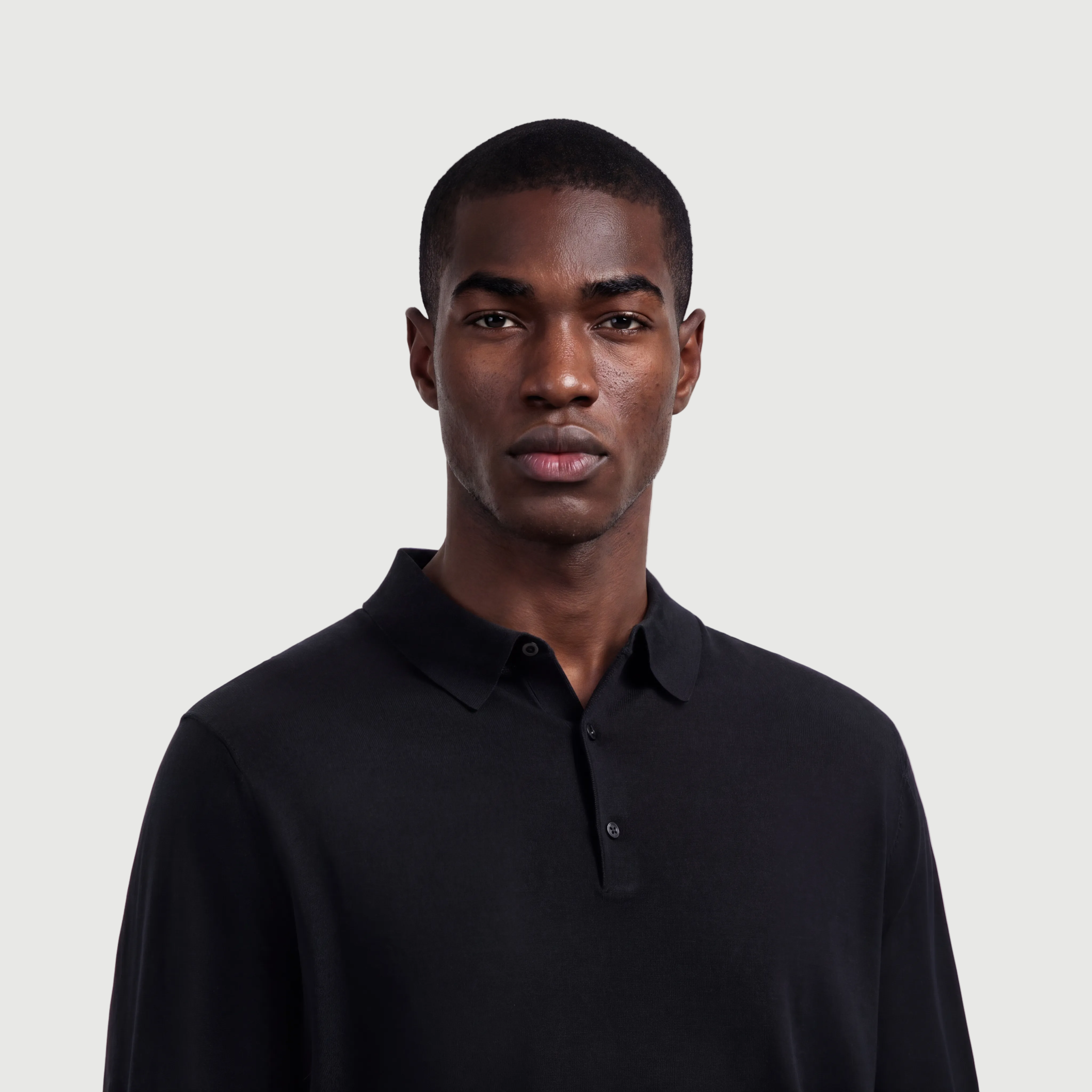 Polo Long Sleeve Basalt Black