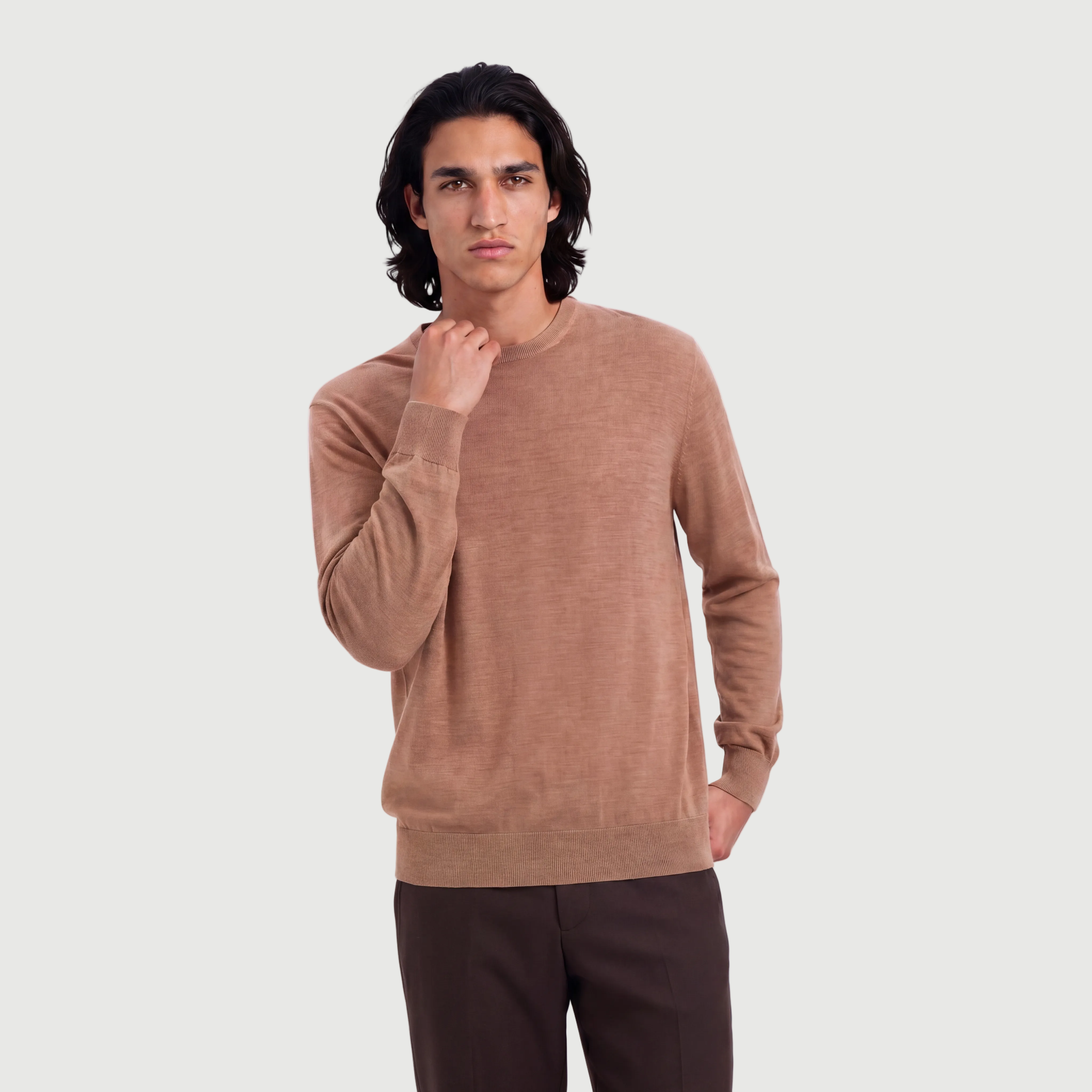 Crew Neck Tuscan Camel