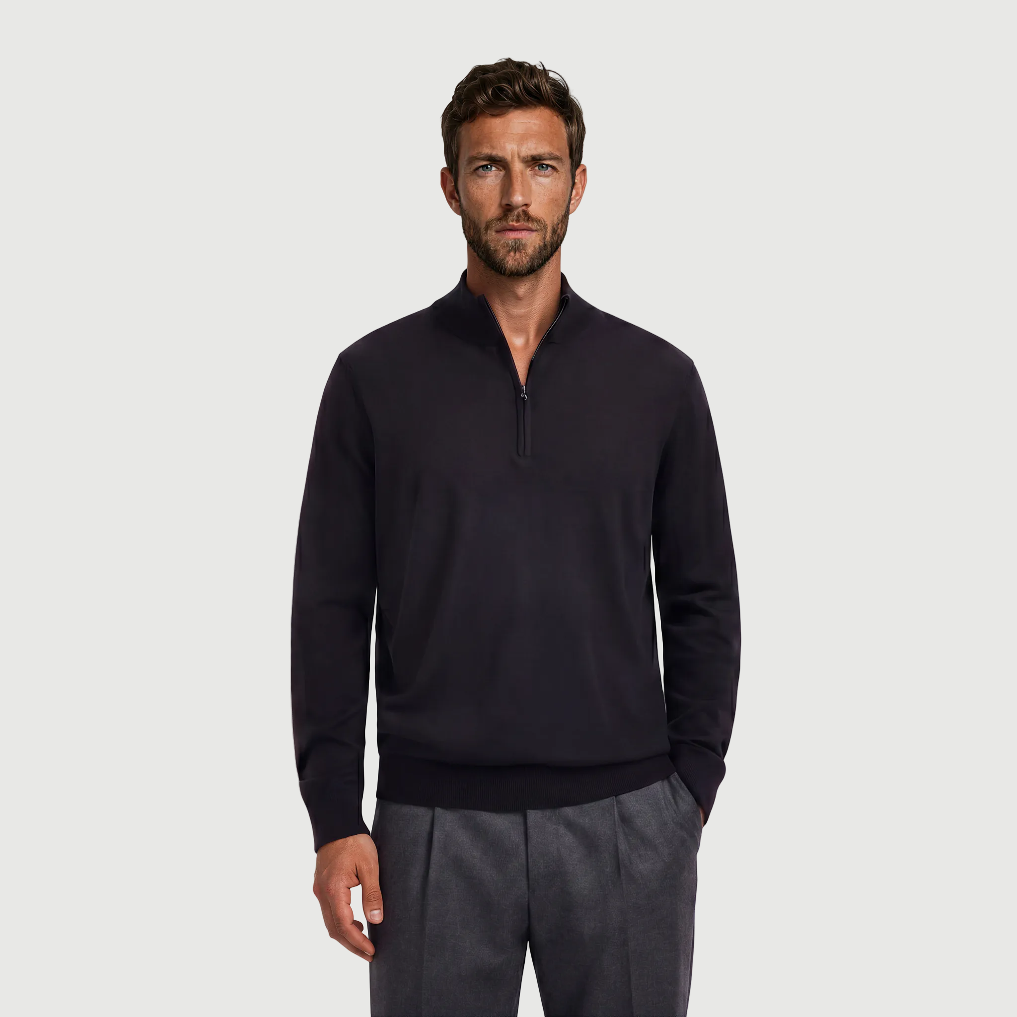 Zip Neck Basalt Black
