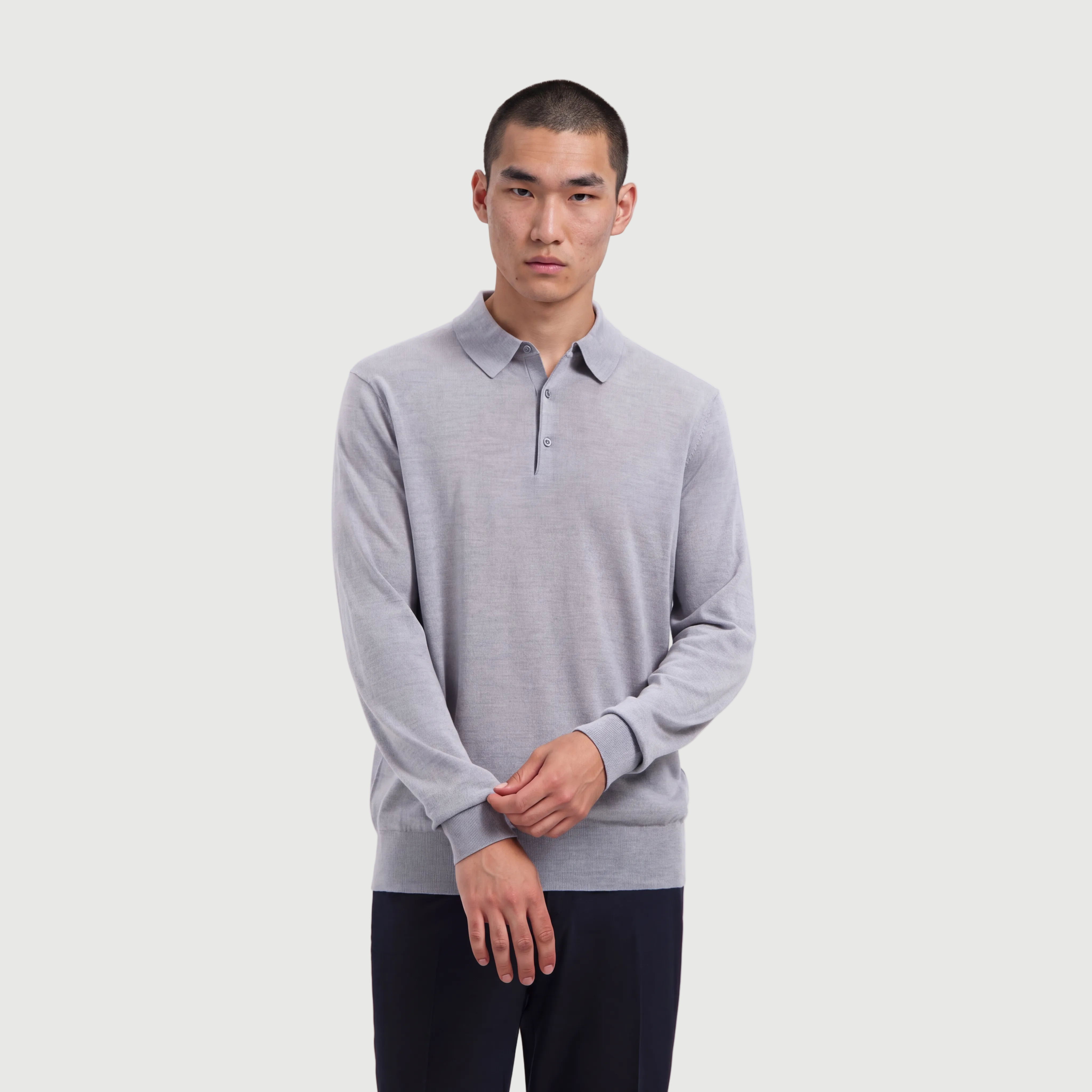 Polo Long Sleeve Moonstone Grey