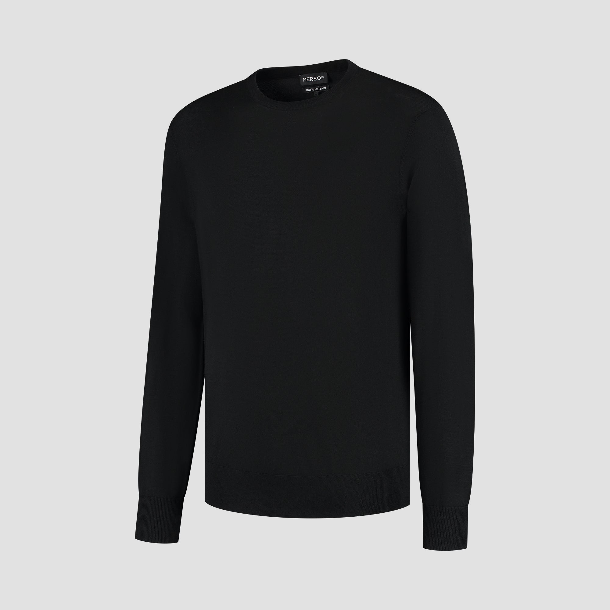 Crew Neck 100% Merino - Basalt Black
