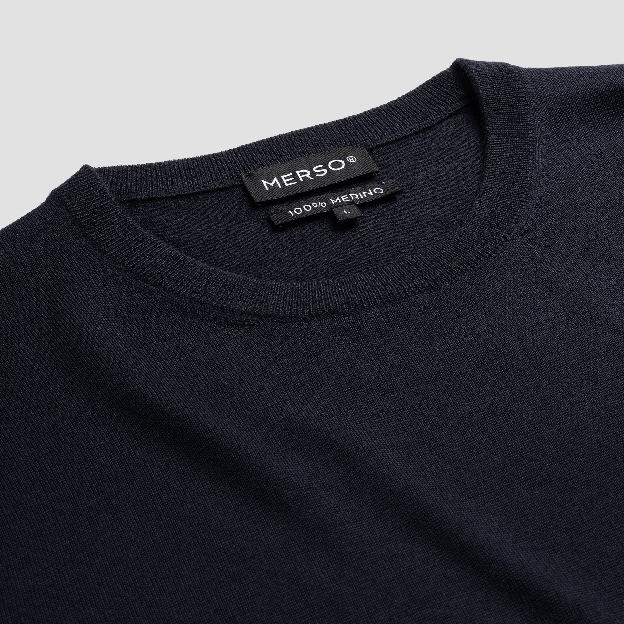 Crew Neck 100% Merino - Navy Blue