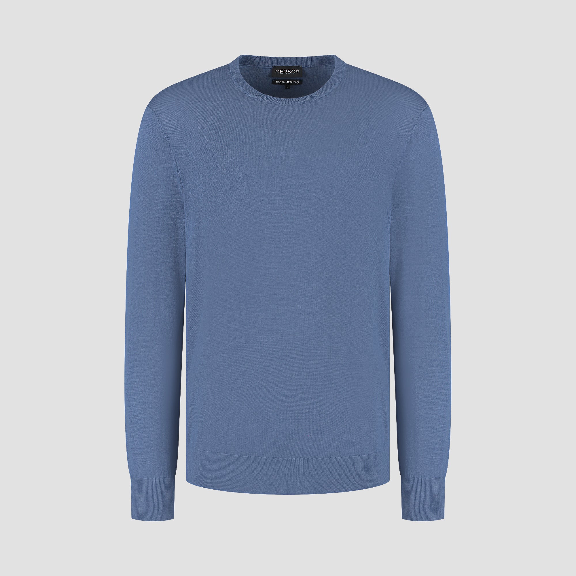 Crew Neck 100% Merino - Pacific Blue