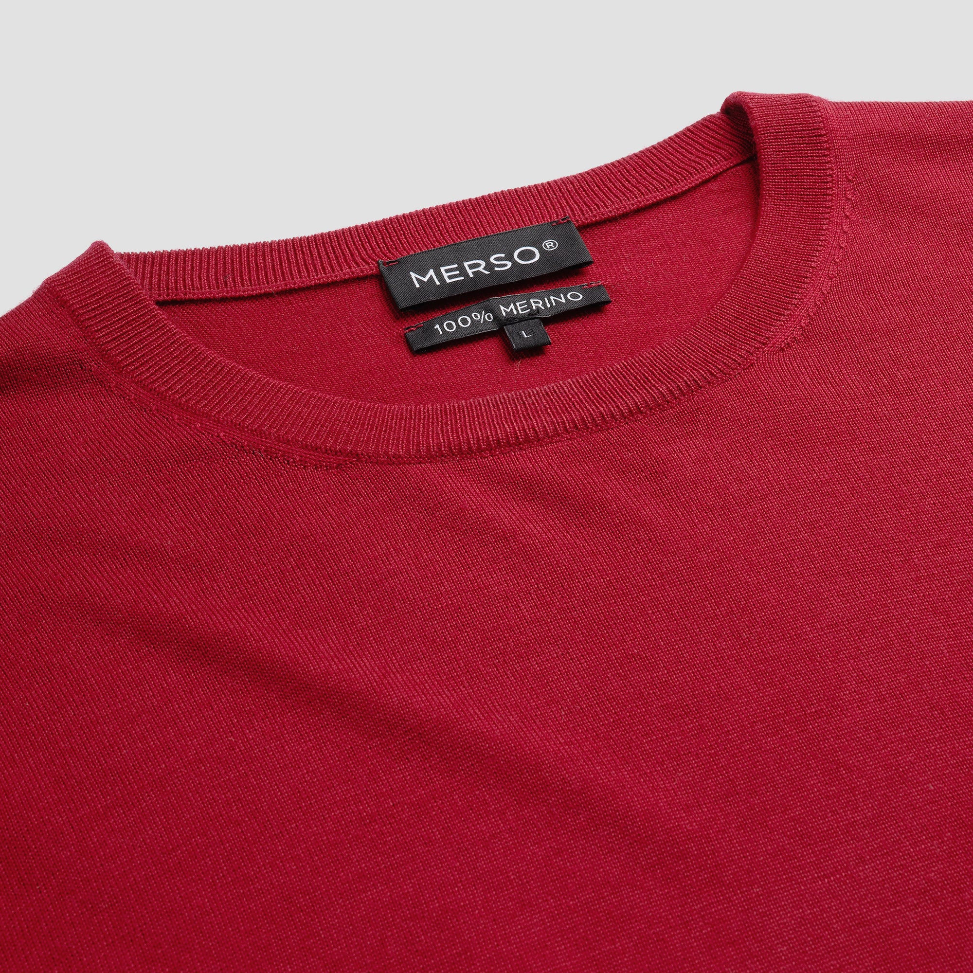 Crew Neck 100% Merino - Pepper Red