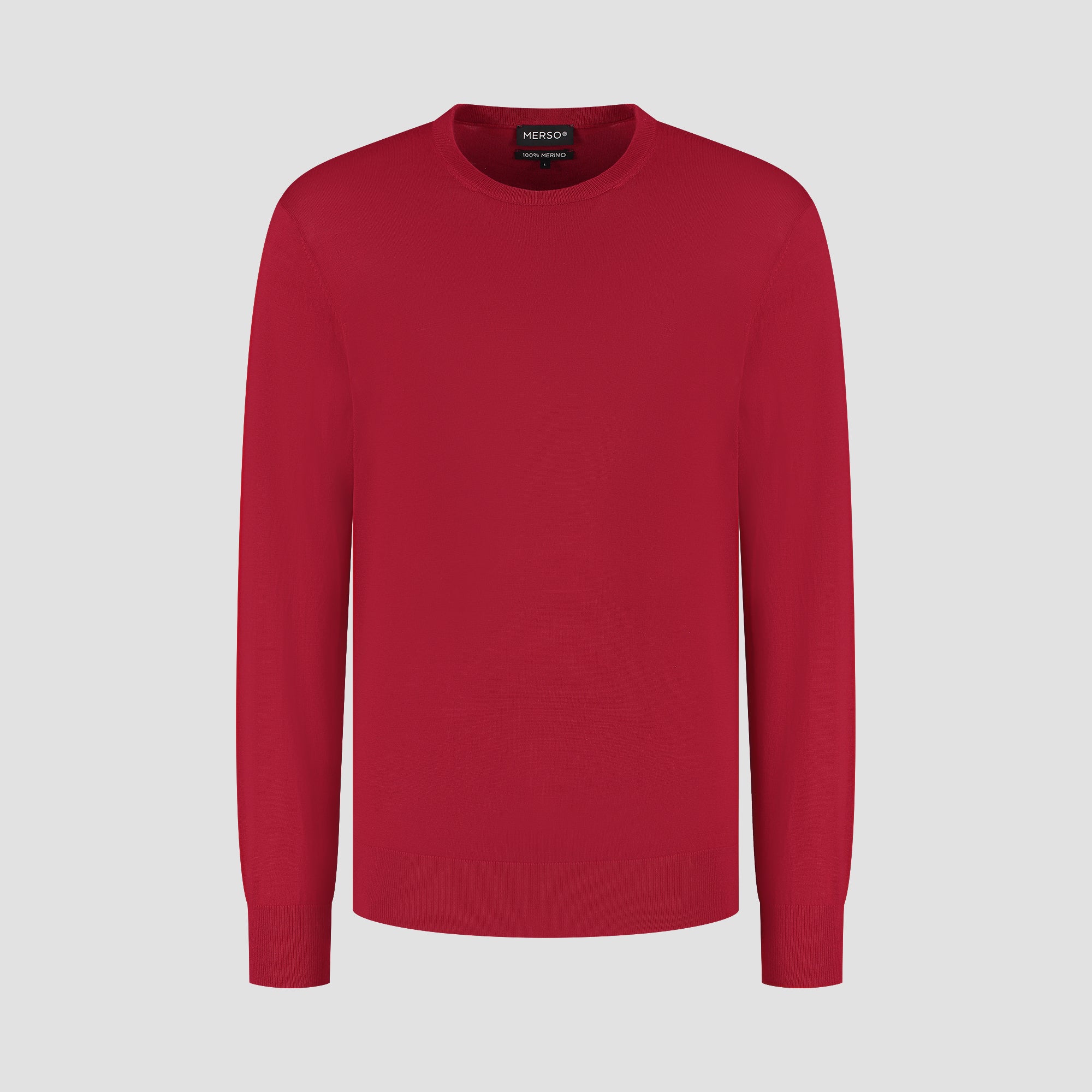 Crew Neck 100% Merino - Pepper Red