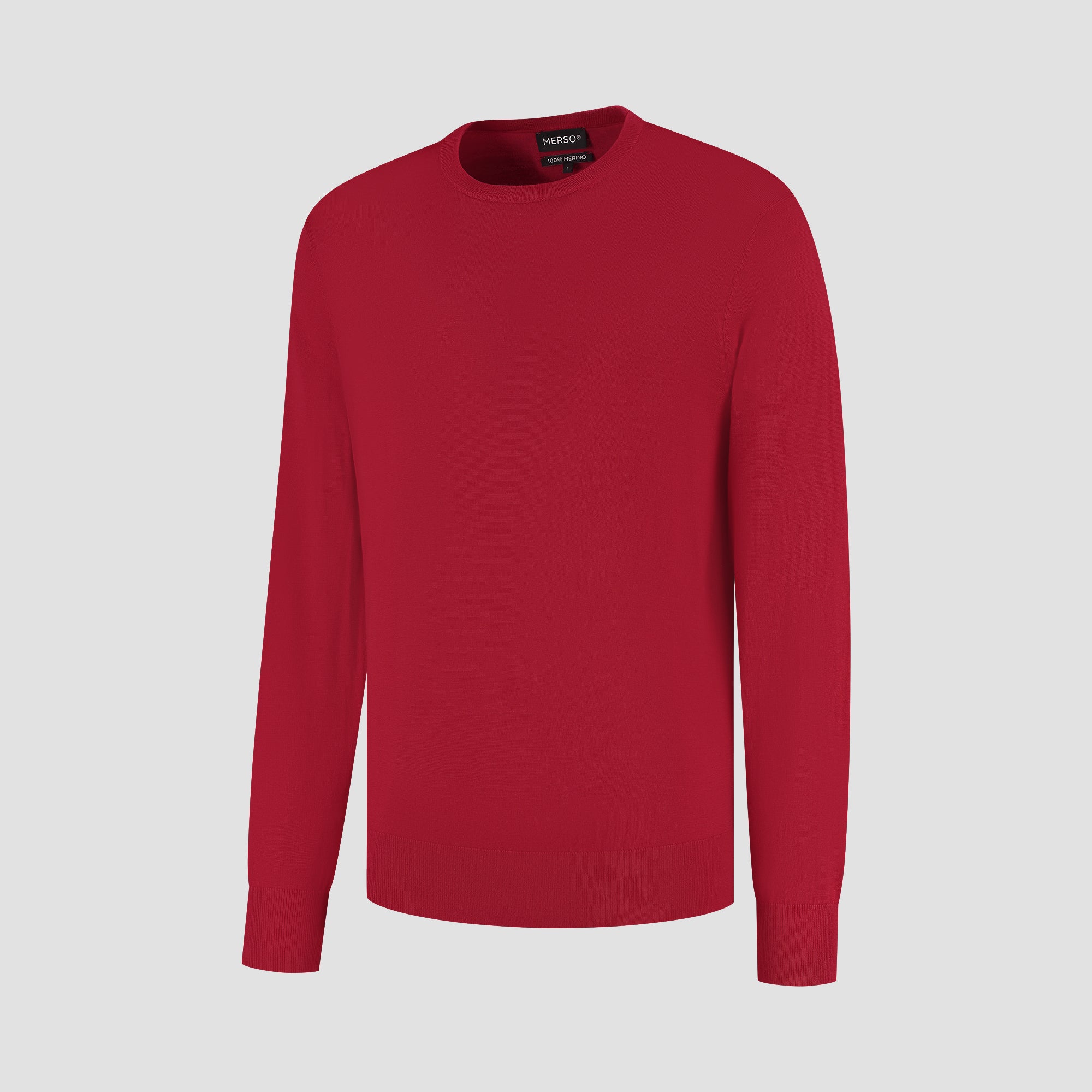 Crew Neck 100% Merino - Pepper Red