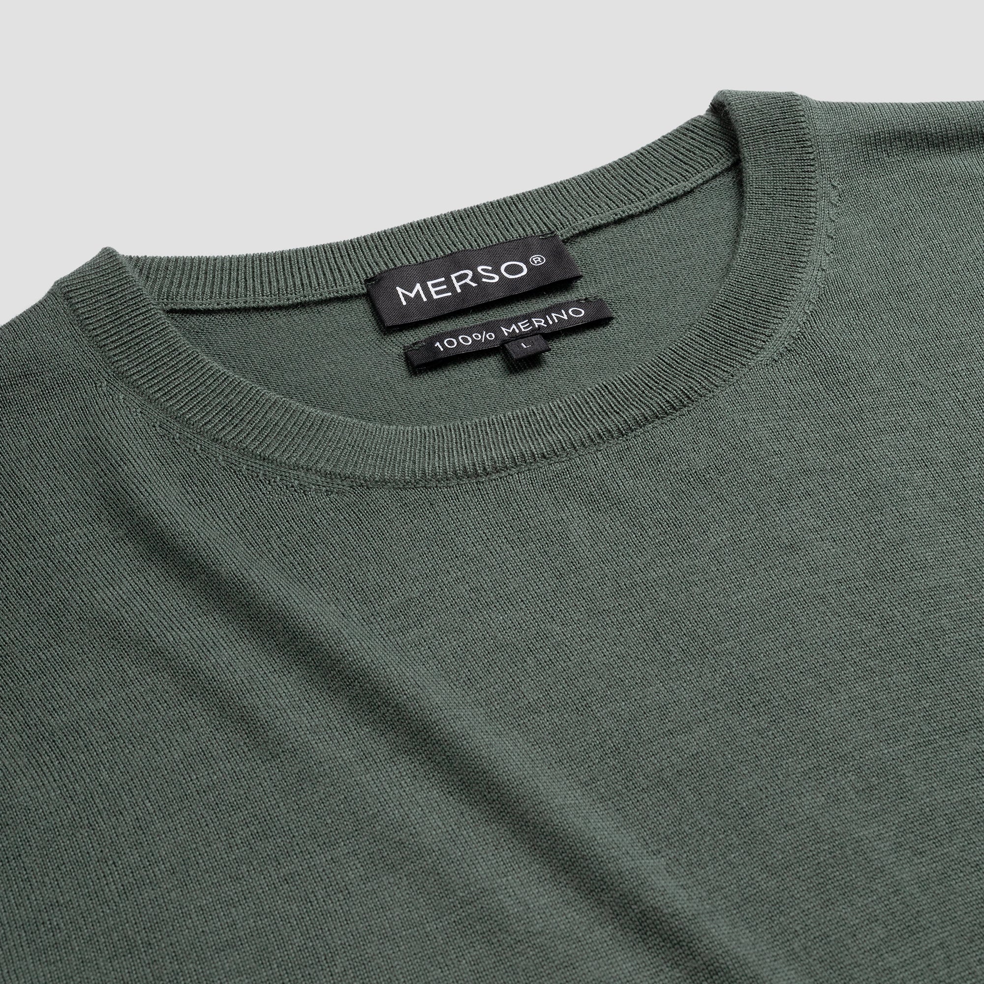 Crew Neck 100% Merino - Fernstone green