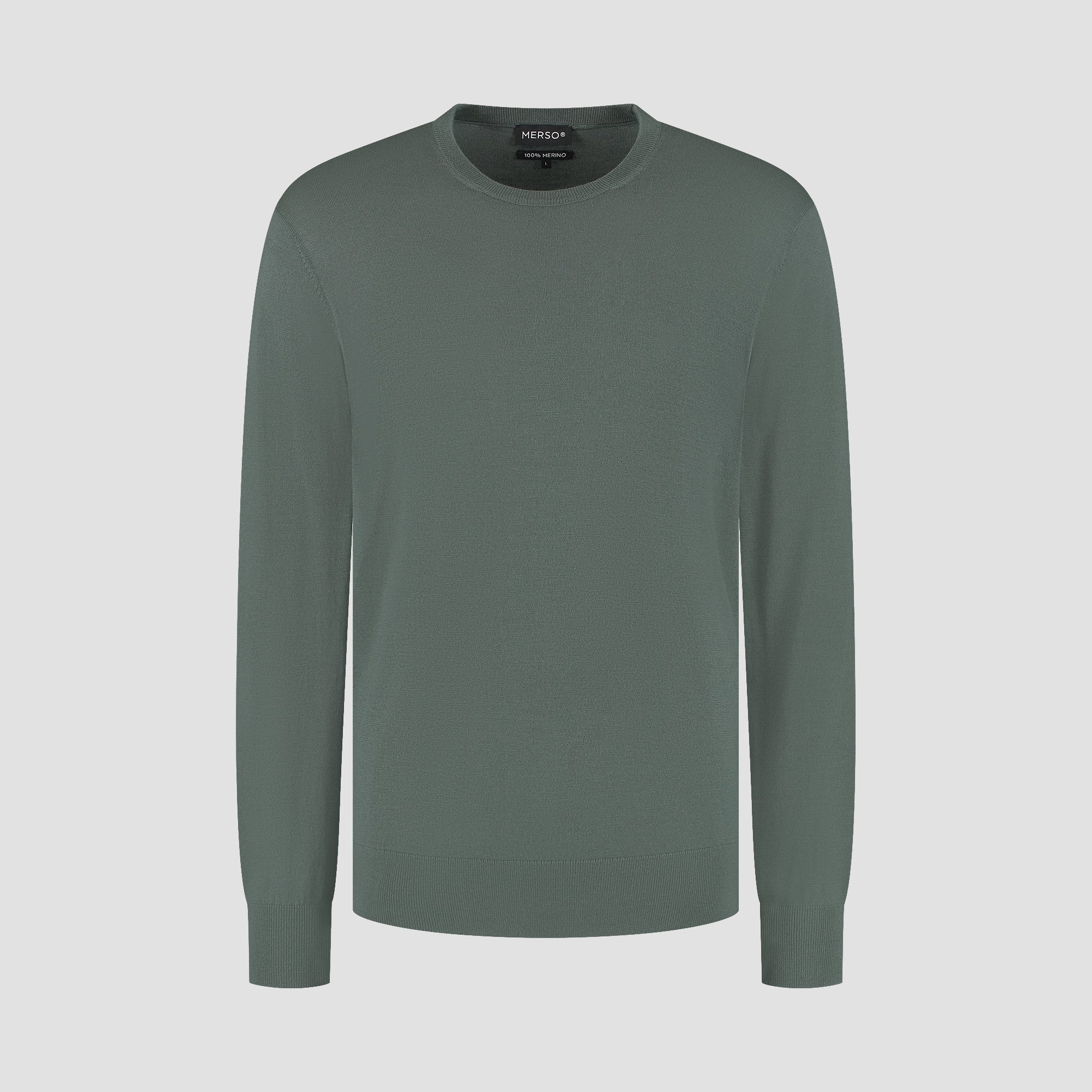 Crew Neck 100% Merino - Fernstone green