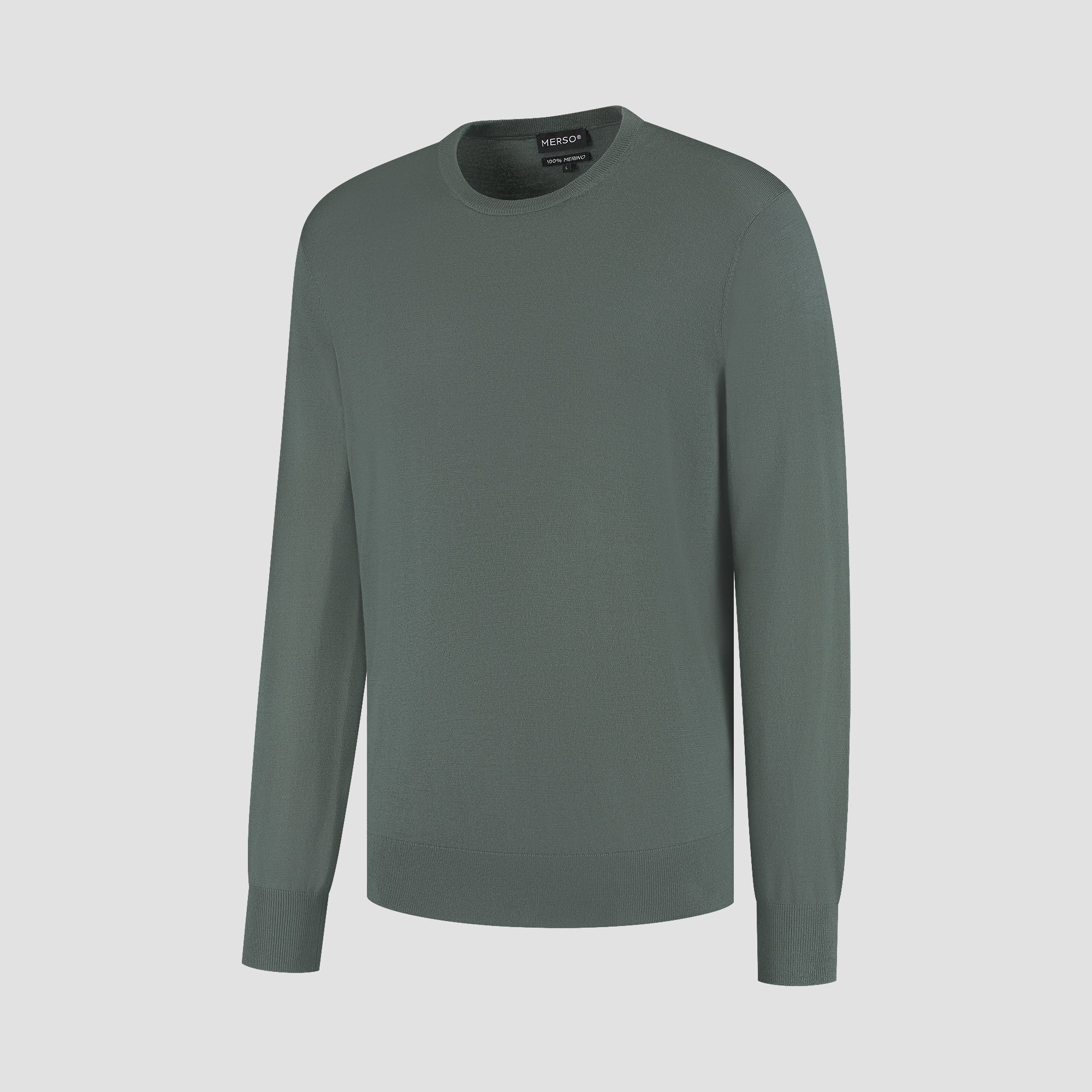 Crew Neck 100% Merino - Fernstone green