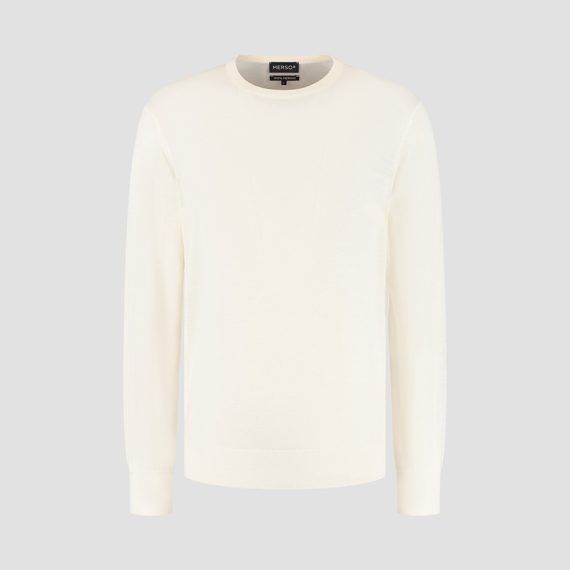 Crew Neck 100% Merino - Seachell White
