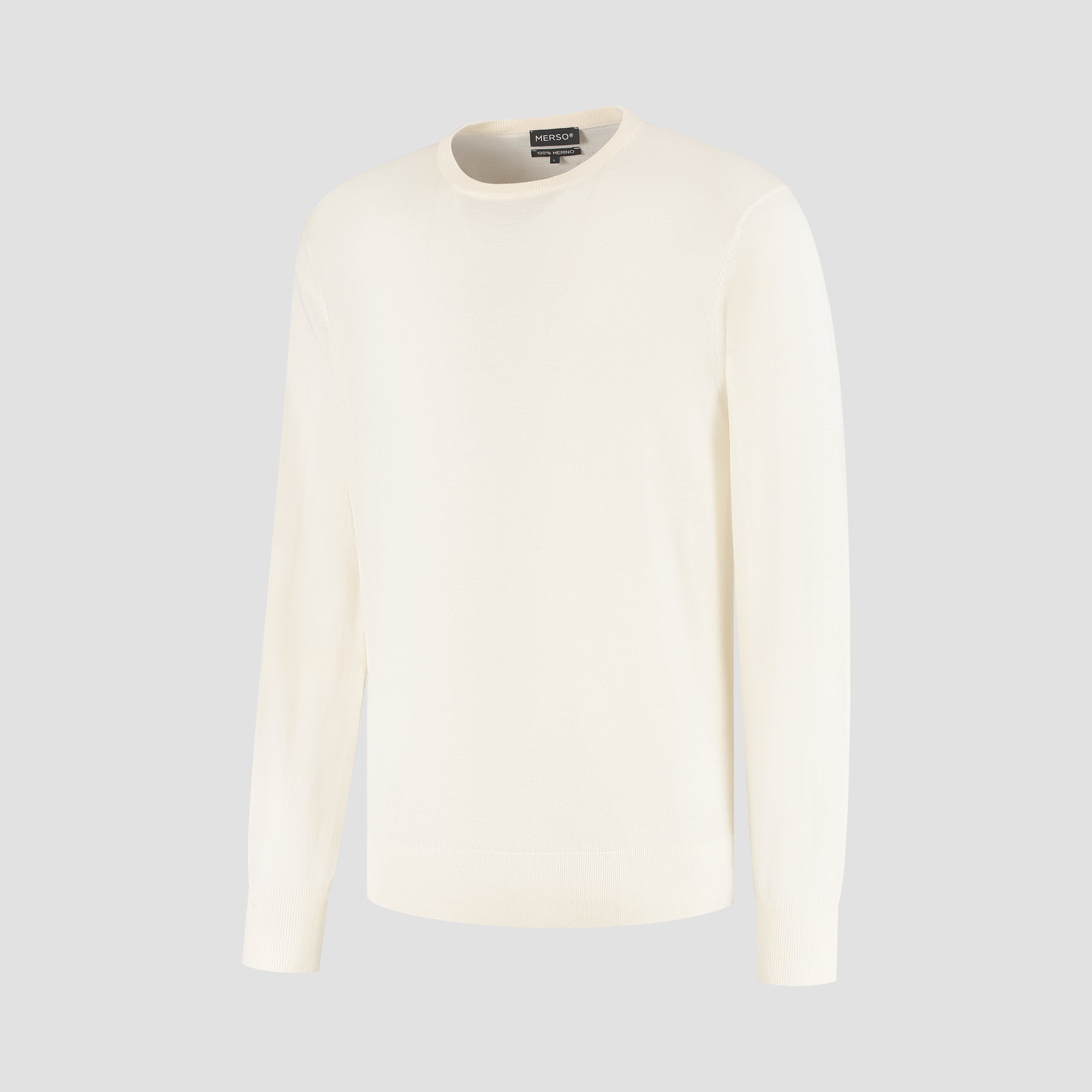 Crew Neck 100% Merino - Seachell White